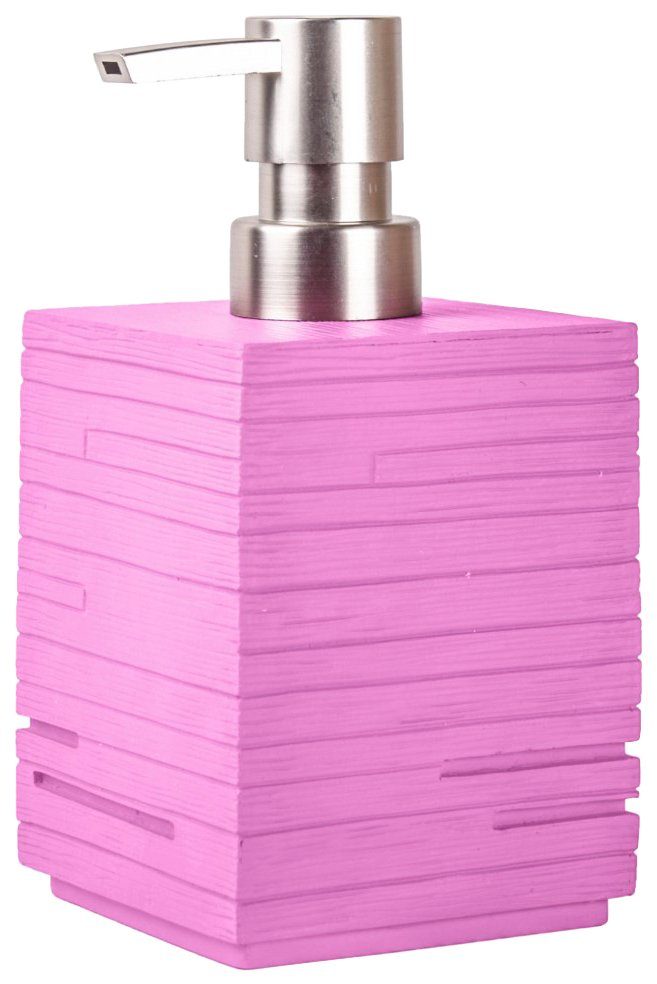 Sanilo Set badkameraccessoires Calero Pink bestaand uit zeepdispenser en toiletborstel, geribbeld (combi-set, 2-delig)