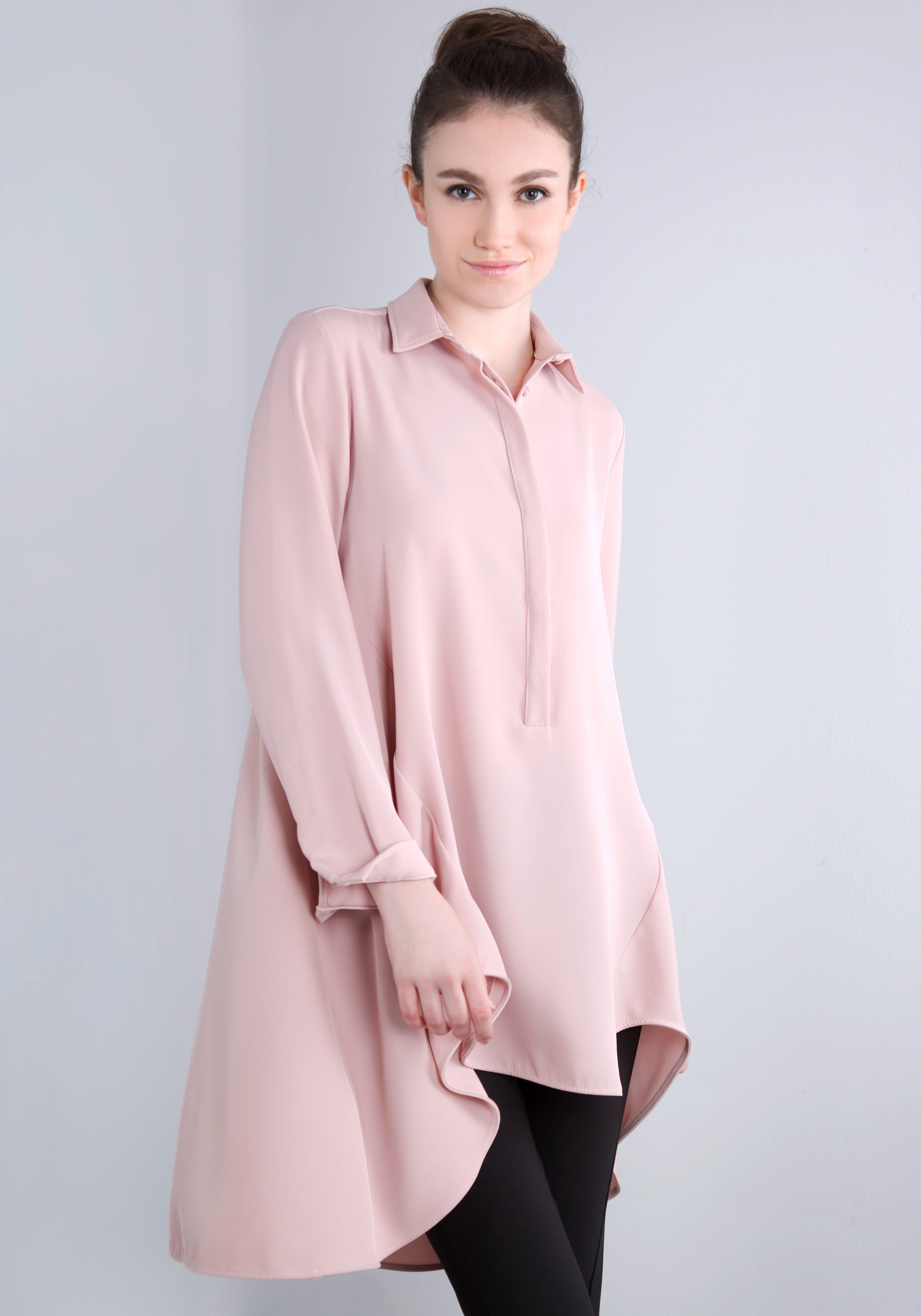 IMPERIAL Lange blouse in kreukvrije kwaliteit met stretch