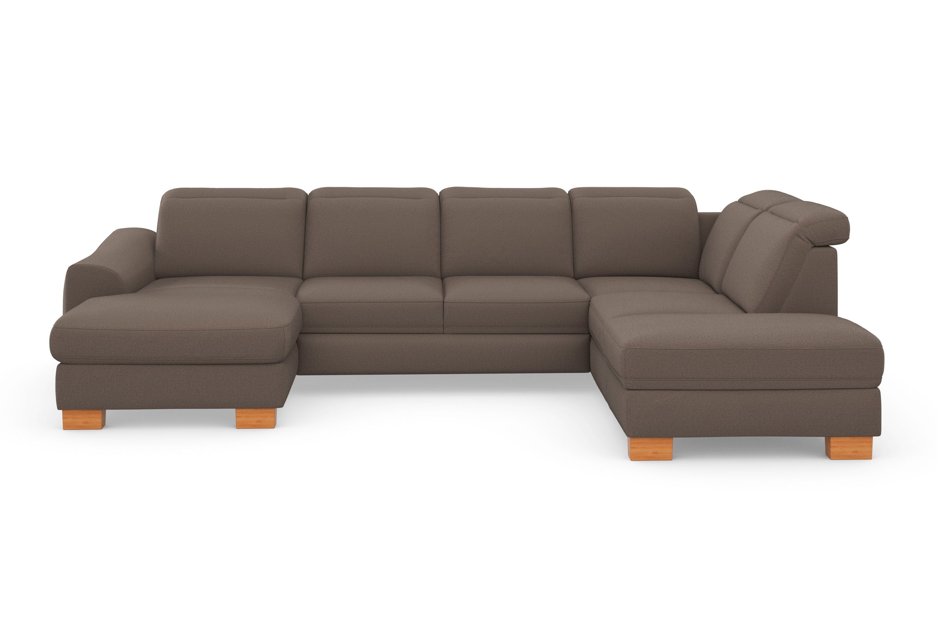 sit&more Zithoek Dundee U-vorm met binnenvering en massief houten poten, naar keuze met verstelbare hoofdsteun