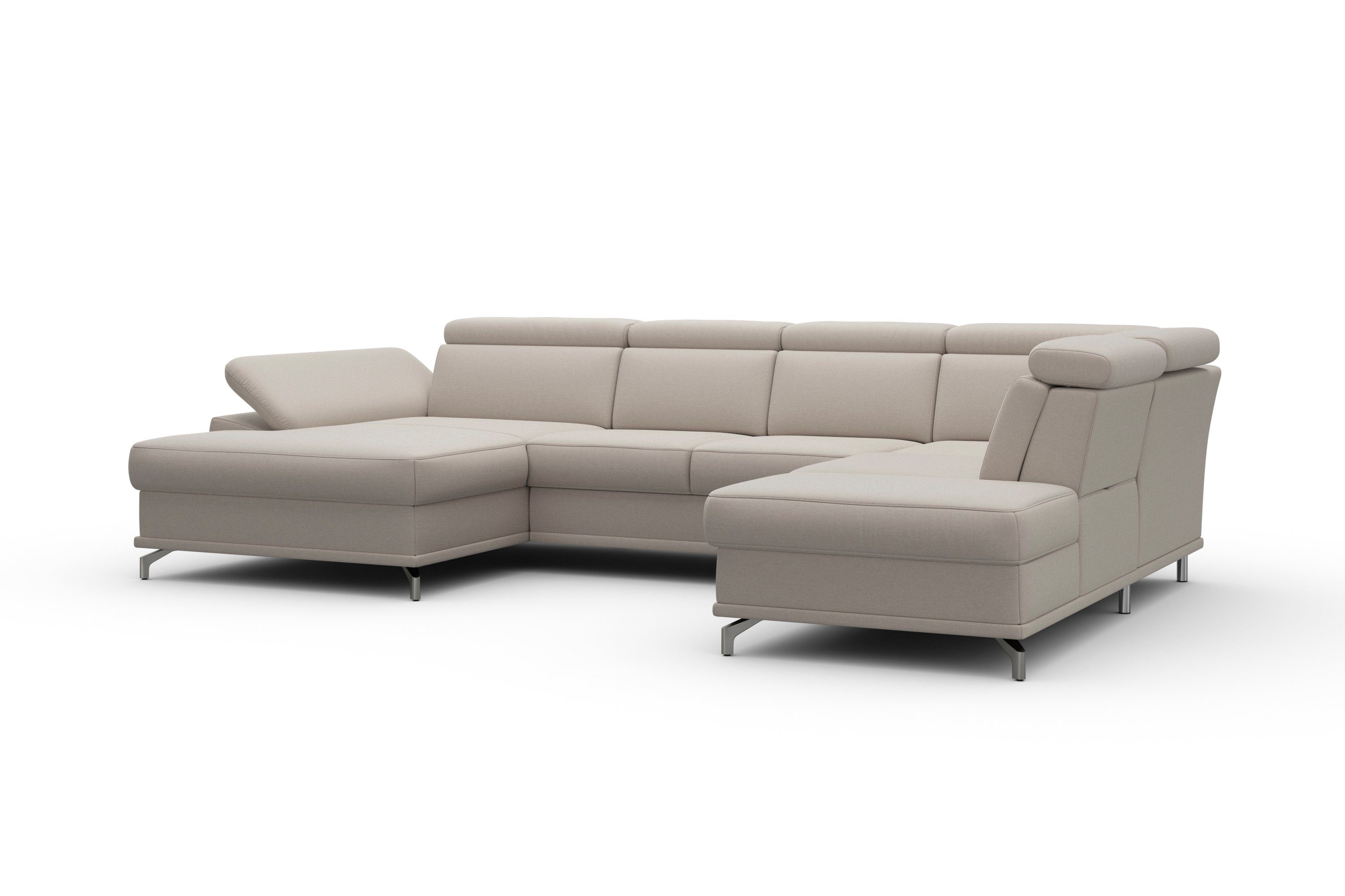 sit&more Zithoek Cabrio U-vorm, met zitdiepteverstelling, arm- en hoofdsteunverstelling