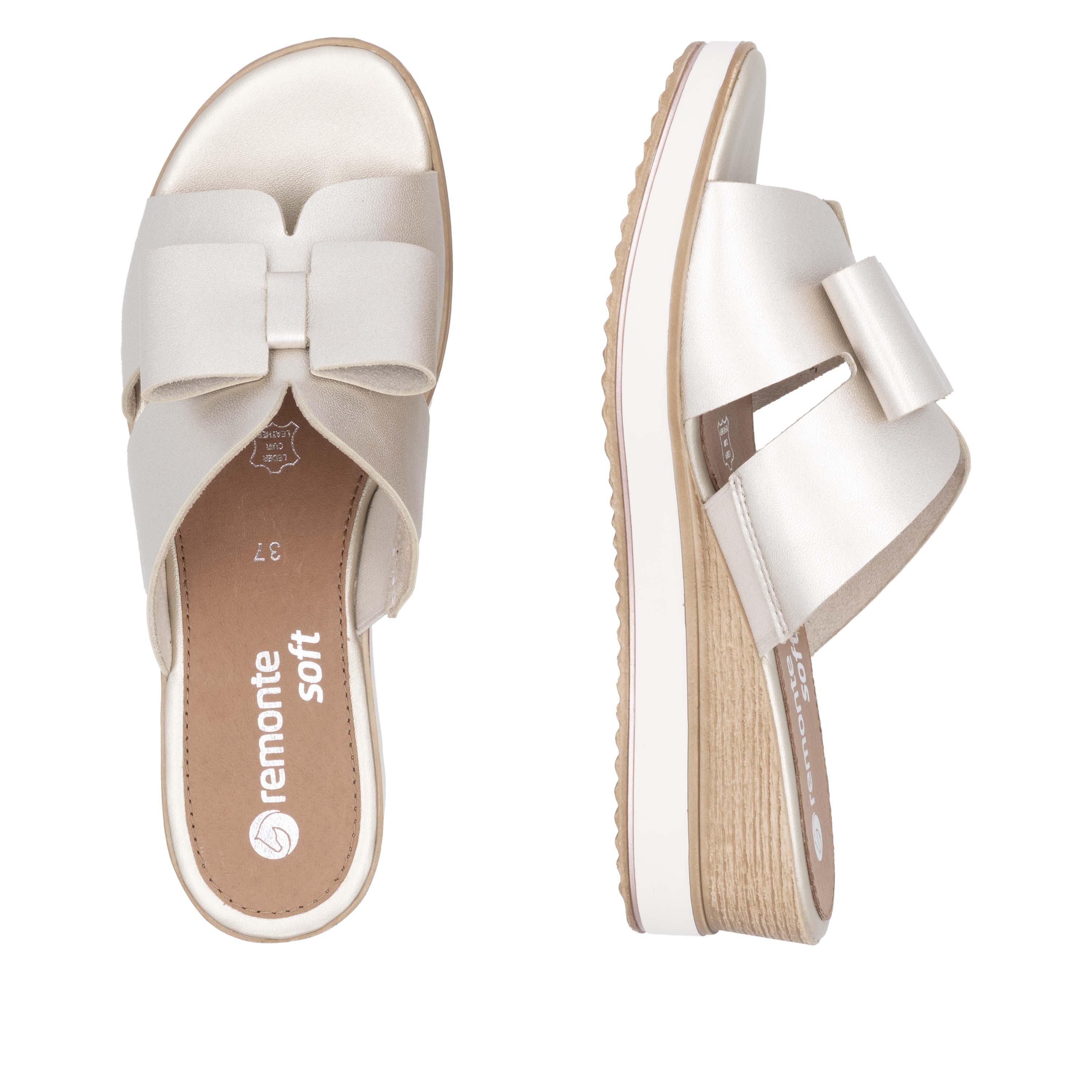 Remonte Slippers , sleehak, zomerschoen met mooie sierstrik