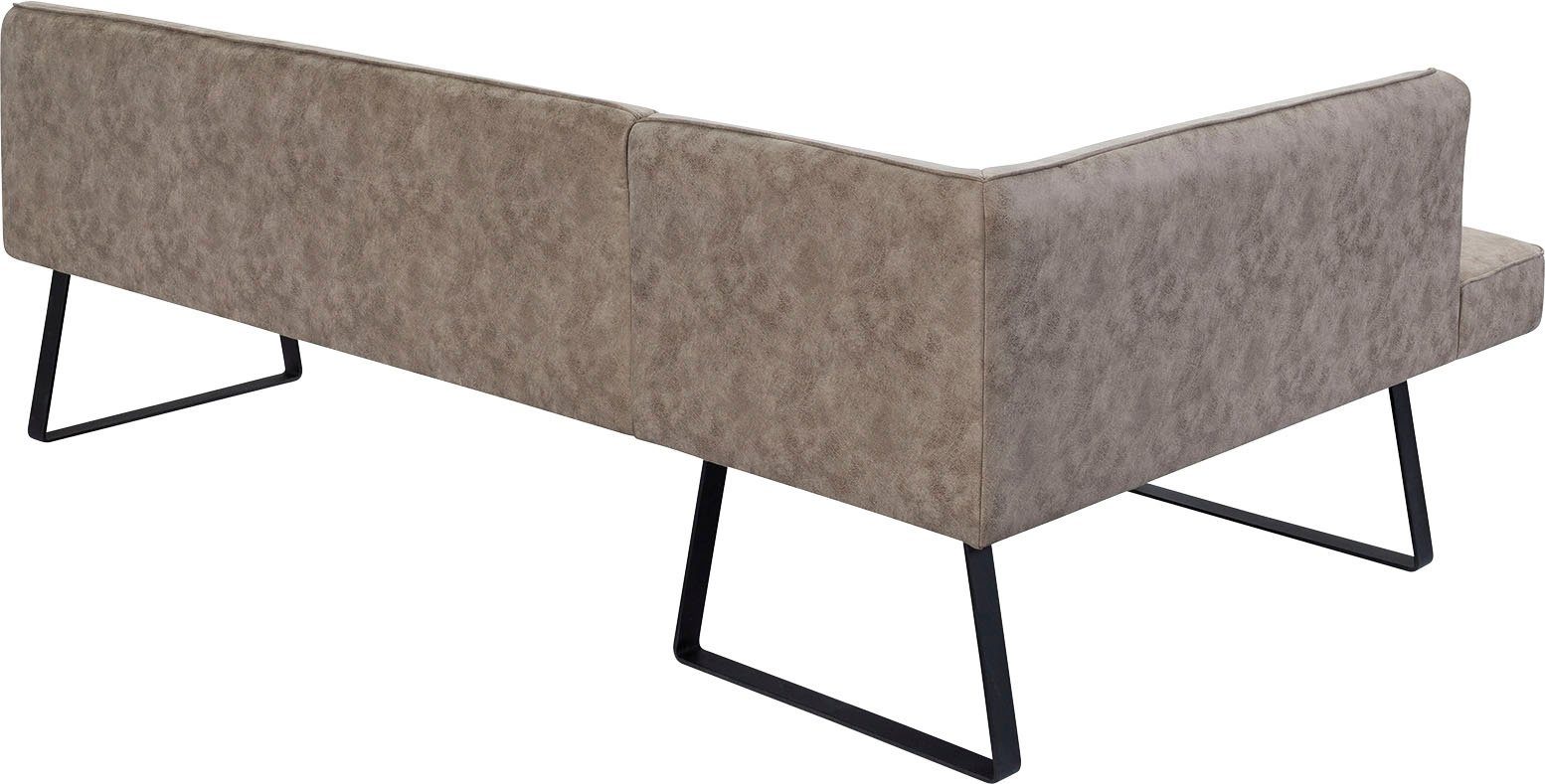 exxpo - sofa fashion Hoekbank Americano met opstaande naad en metalen poten, bekleding in verschillende kwaliteiten