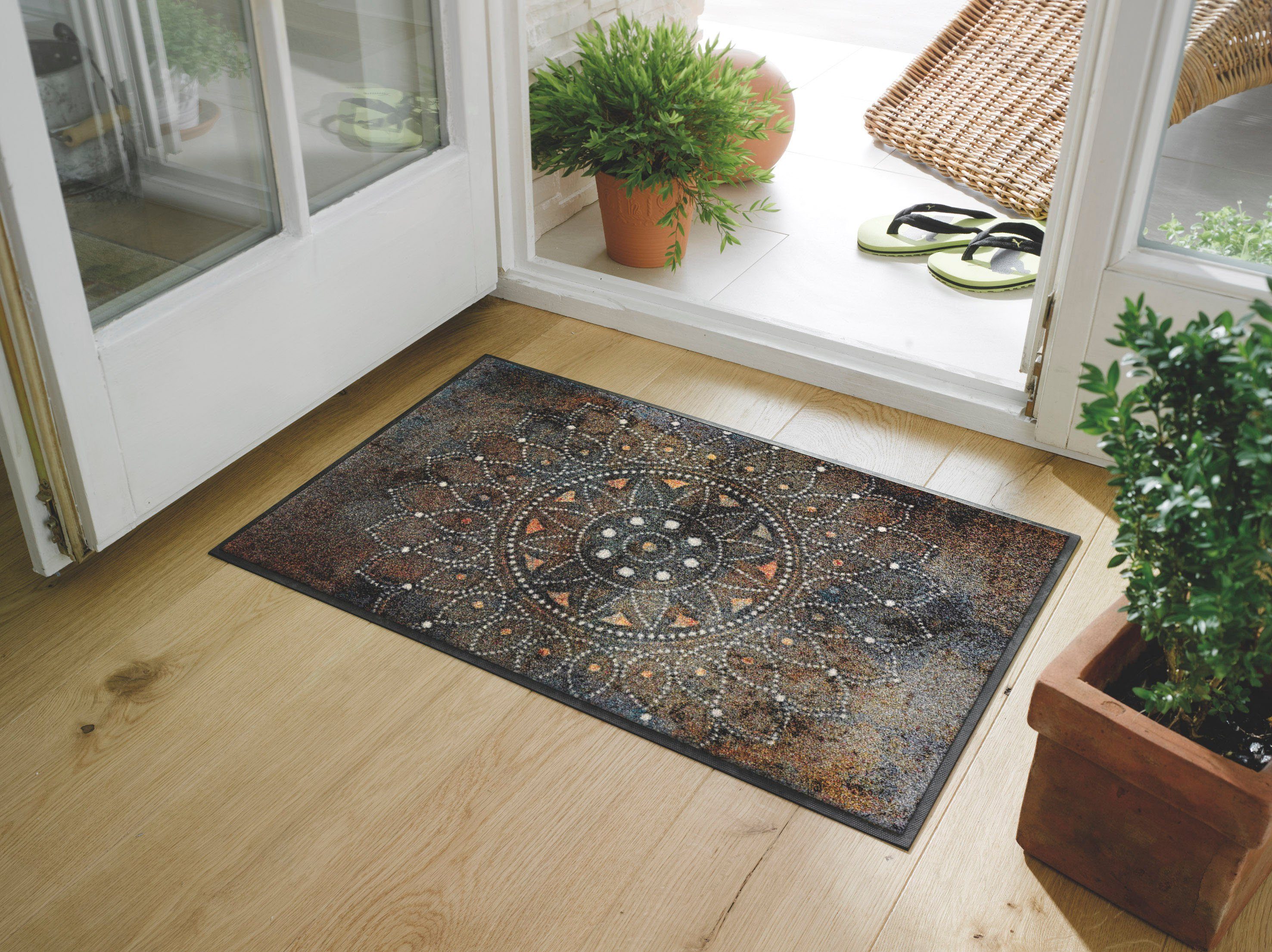 wash+dry by Kleen-Tex Mat Madhana Inloopmat, mandalamotief, antislip, wasbaar
