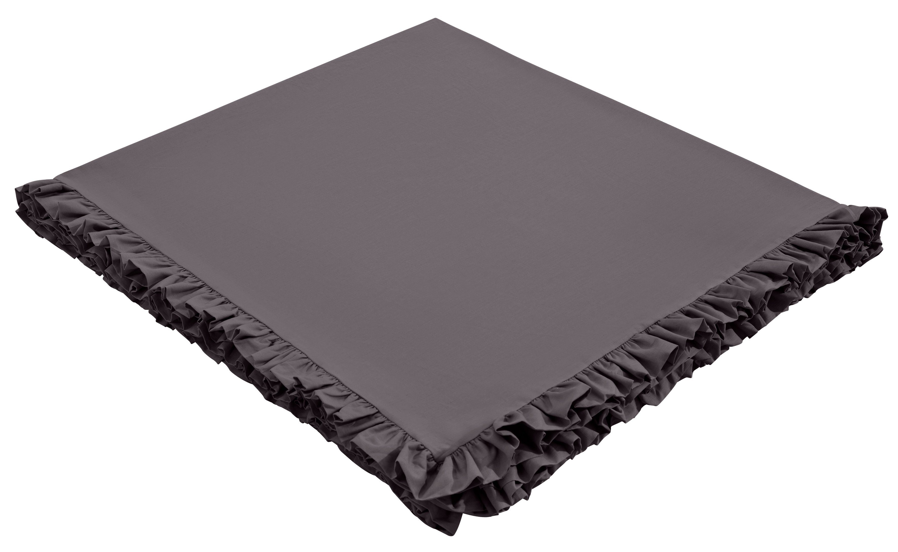 Home affaire Sprei Violetta, luchtige sprei met franjes, zonder voering met volants, 100% katoen, ook als tafelkleed te gebruiken