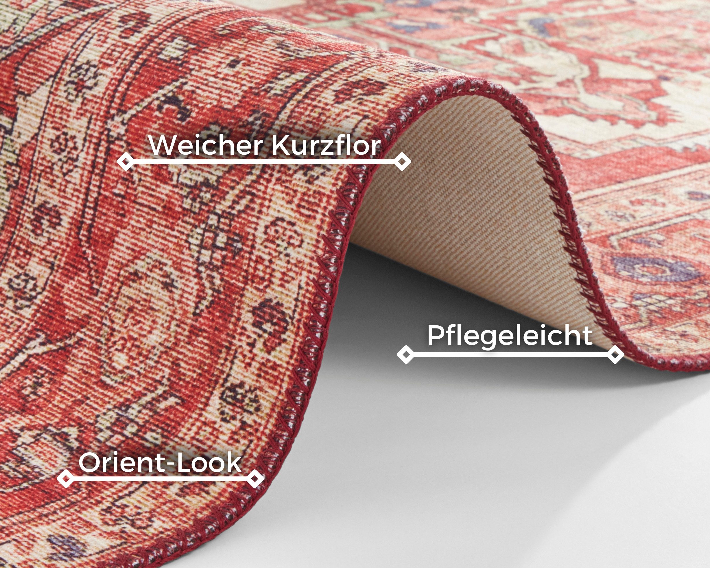 NORTHRUGS Vloerkleed Leta Oosters, loper, kortpolig, woonkamer, slaapkamer, eetkamer