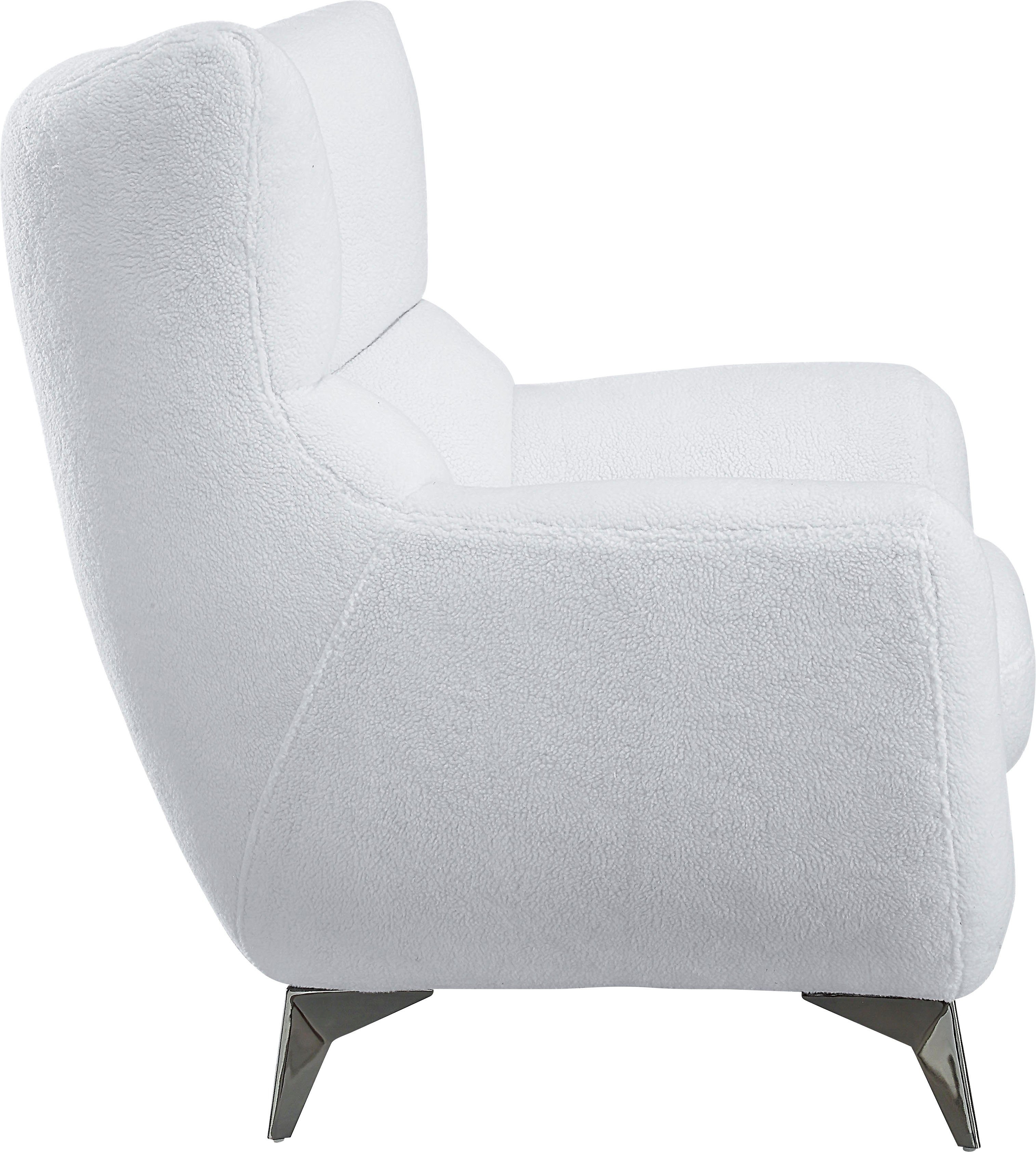 ATLANTIC home collection Fauteuil Shawn met binnenvering, trendy bekleding met teddy-look