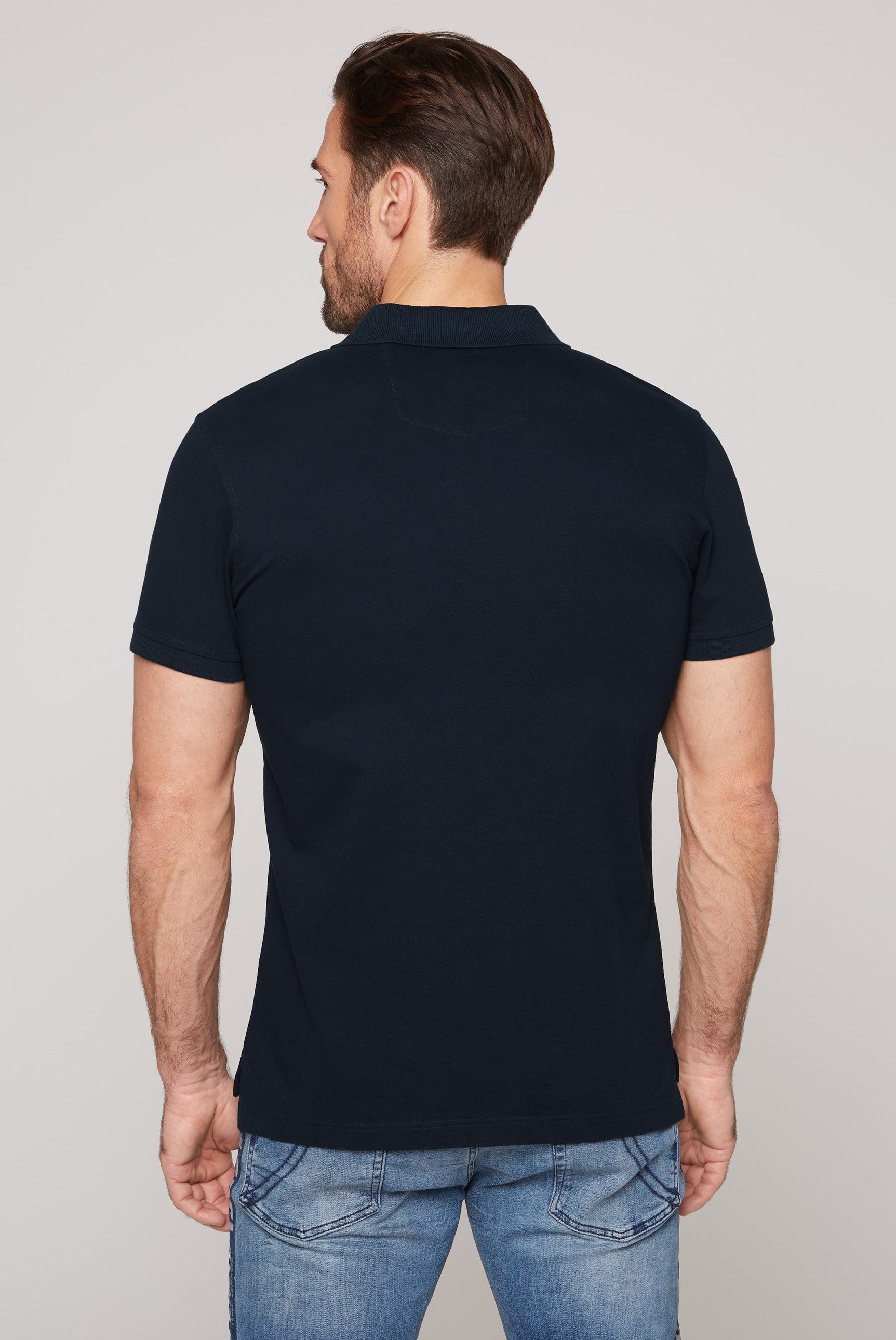 CAMP DAVID Poloshirt met kleine logo-borduursel op borsthoogte