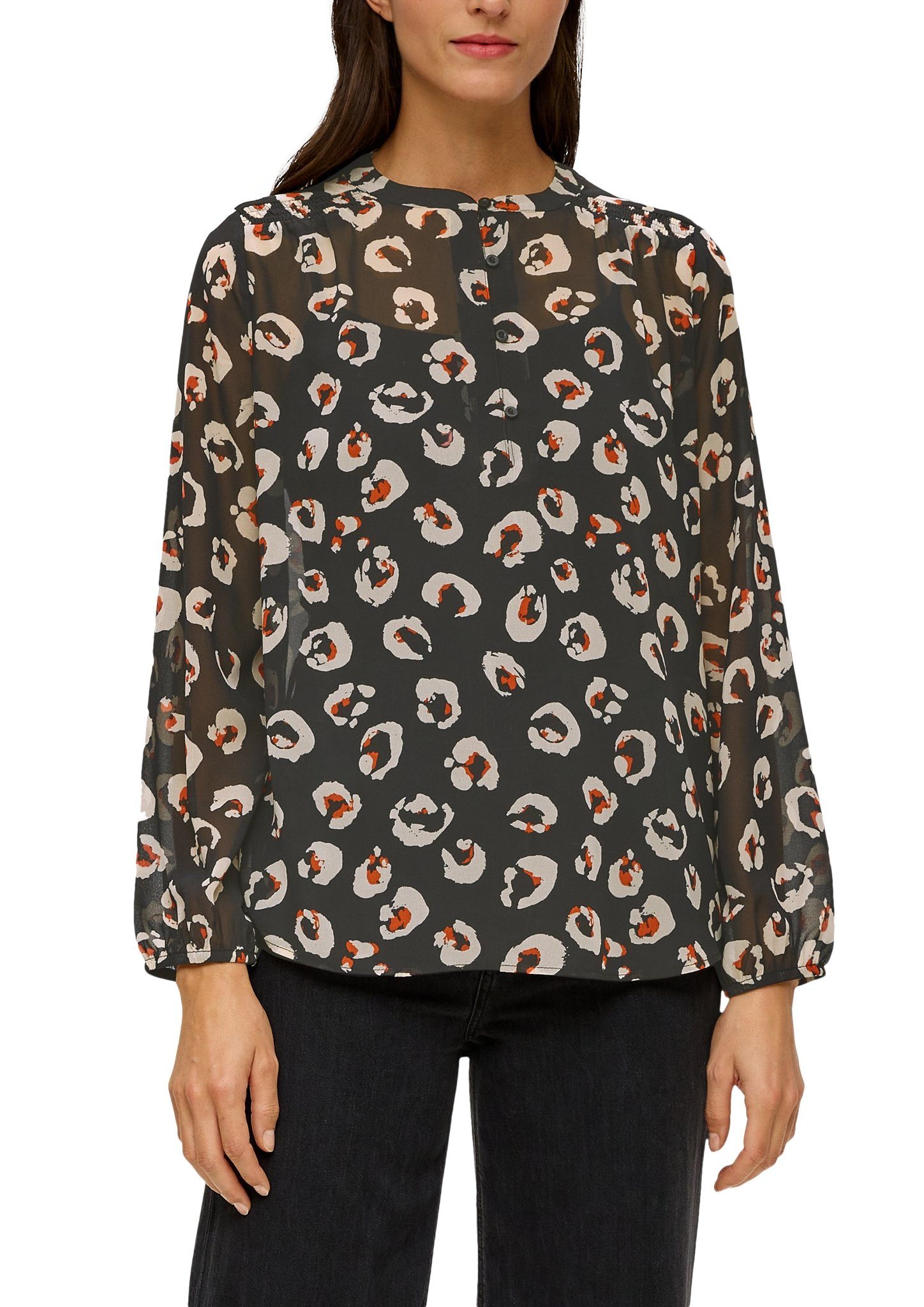 S.Oliver Gedessineerde blouse met opvallend printpatroon