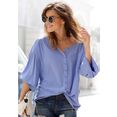 lascana blouse met lange mouwen in oversized model blauw