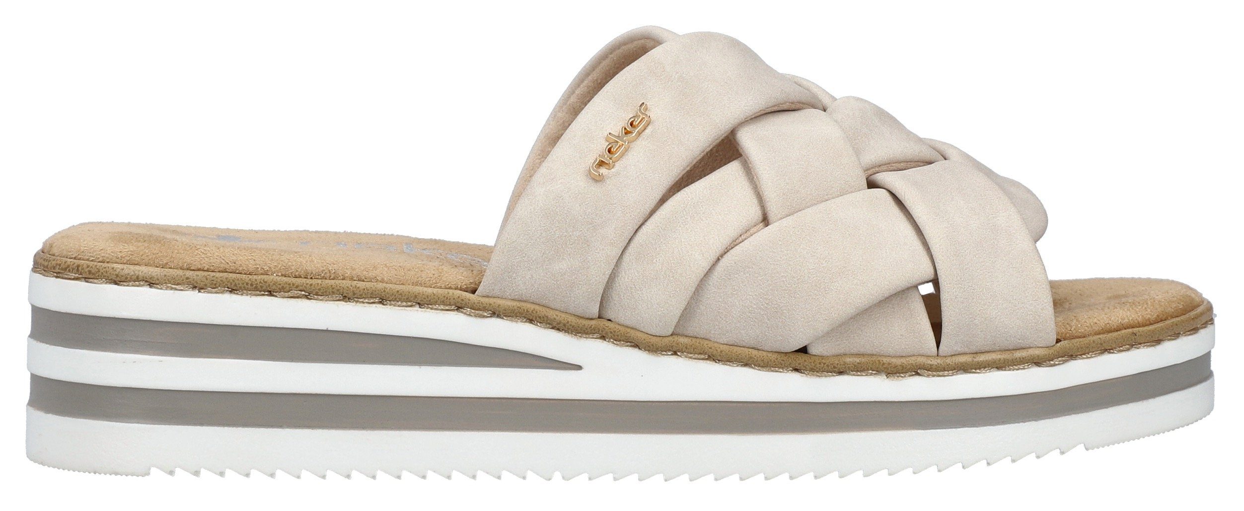 Rieker Slippers , sleehak, zomerschoen, pantoffels met zachte binnenzool