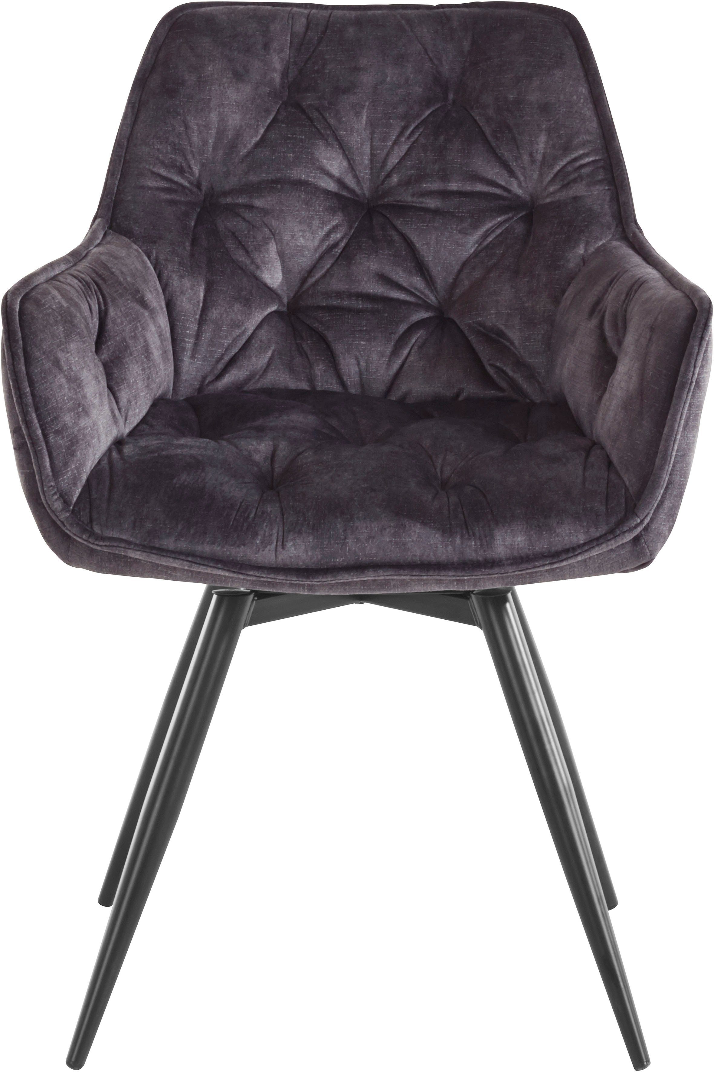 HELA Eetkamerstoel Mara Draaistoel, teddy bekleding, geweven stof of velvet (set)