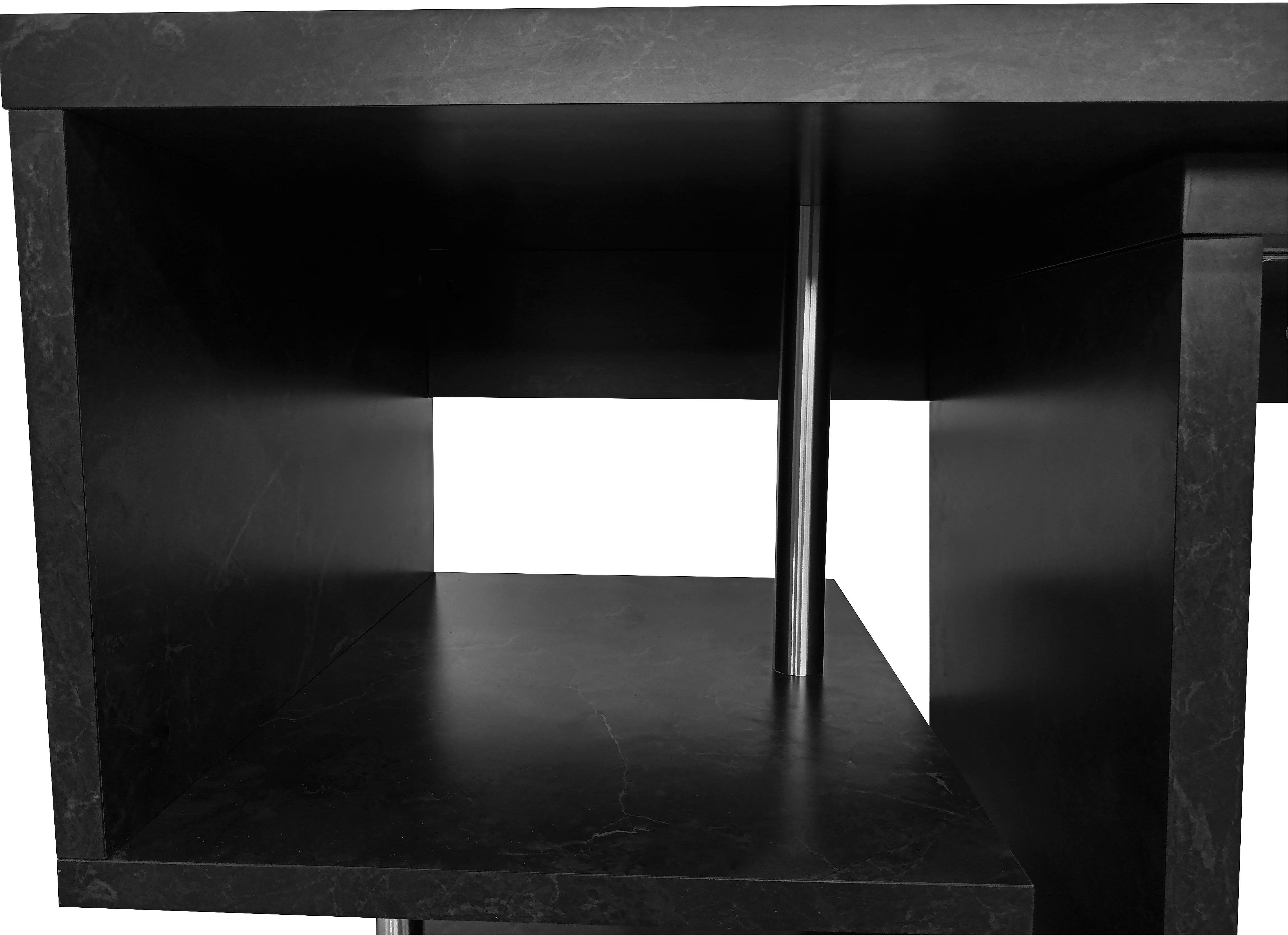 Places of Style Bureau Lopar, hoekbureau , rolbaar tafel-element, ruime werkruimte, hoek 180x129 cm