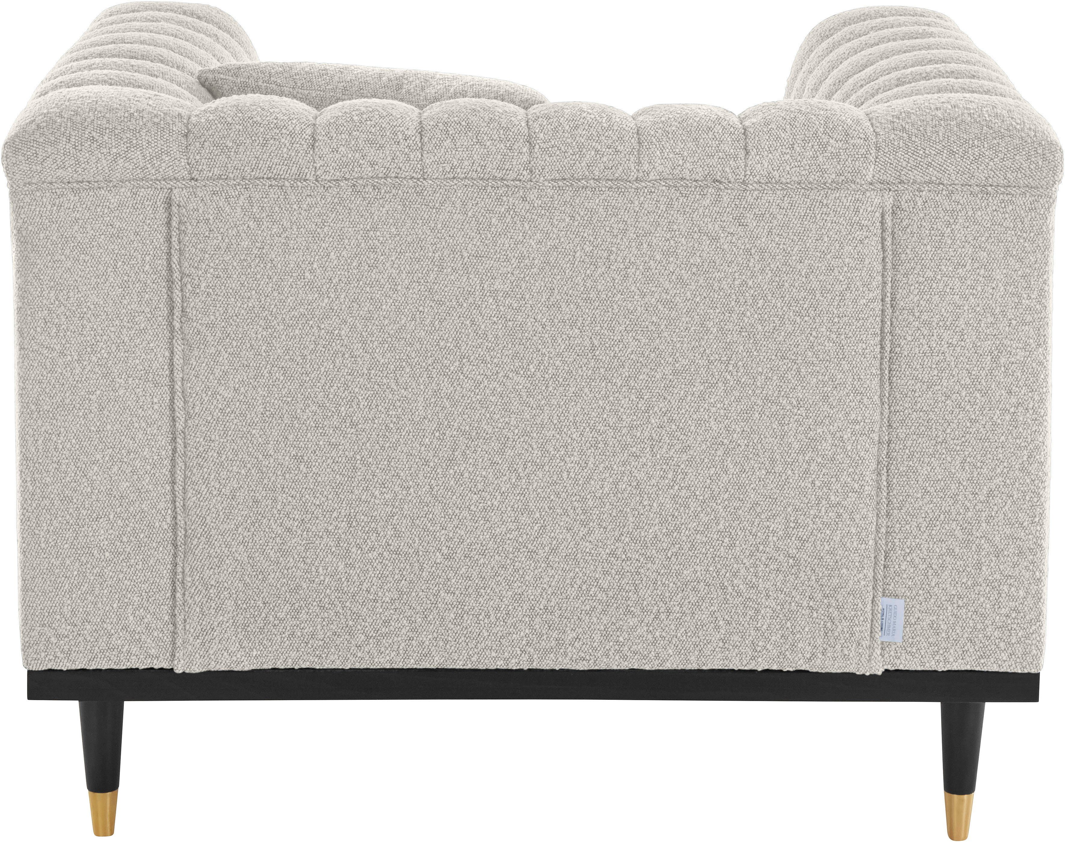 Guido Maria Kretschmer Home&Living Cocktailfauteuil Chamby New stoel bouclé-structuurbekleding met stiksels bij de leuning