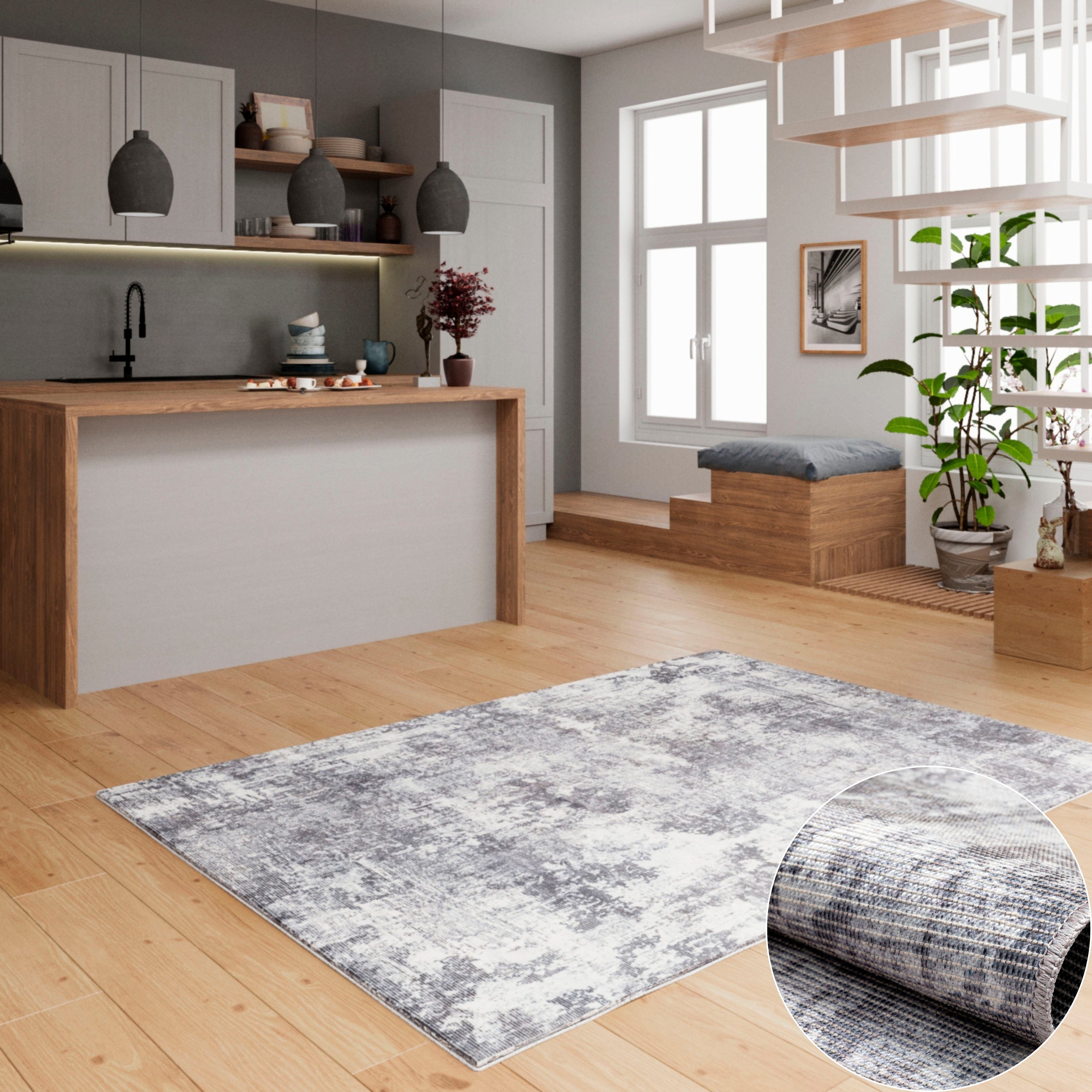my home Vloerkleed Mülenen Kortpolig, modern ontwerp, wasbaar, geschikt voor binnen- en buitengebruik