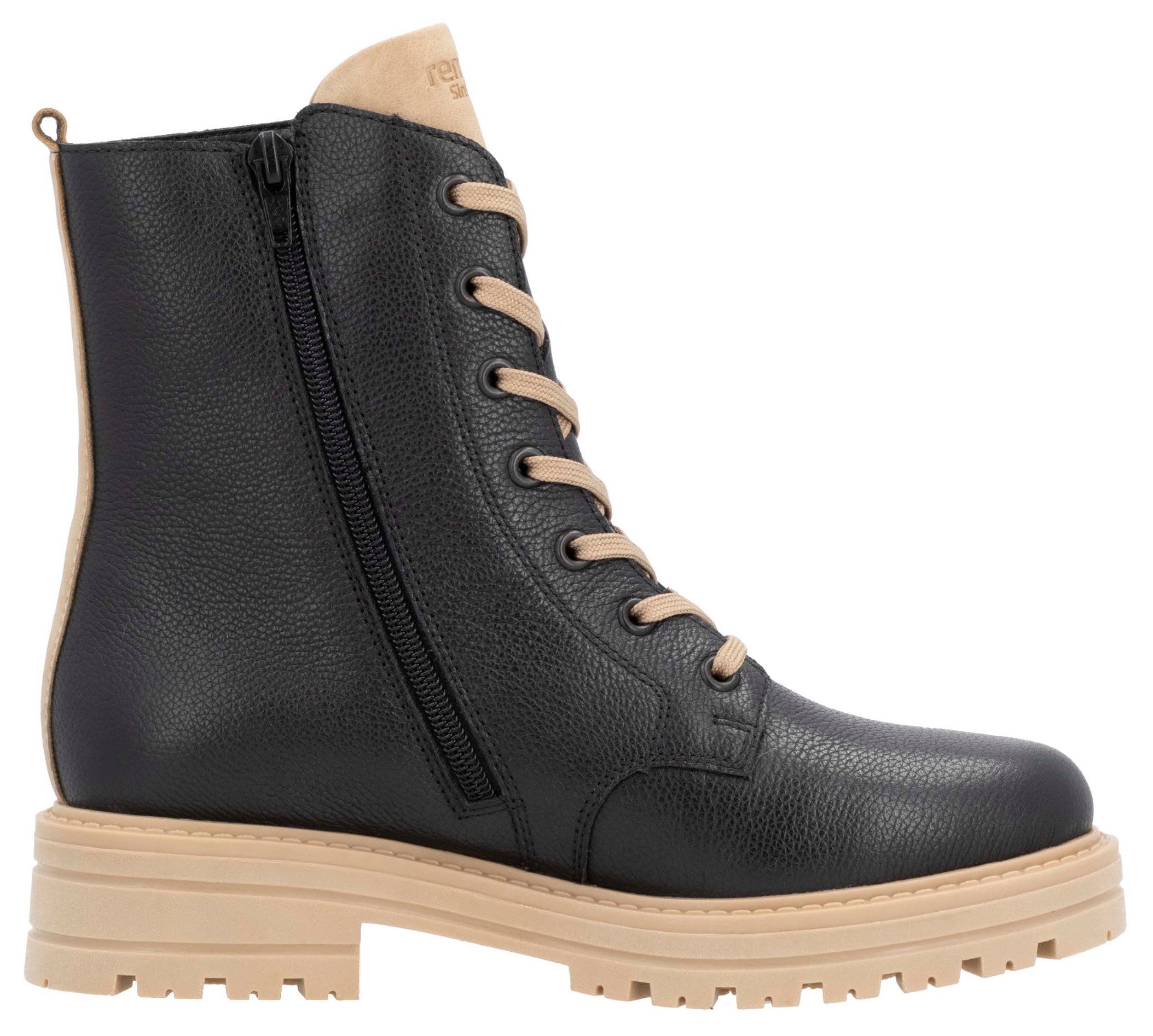 Remonte Winterlaarzen hakken, winter-enkellaars, veterschoenen met decoratieve ritssluiting