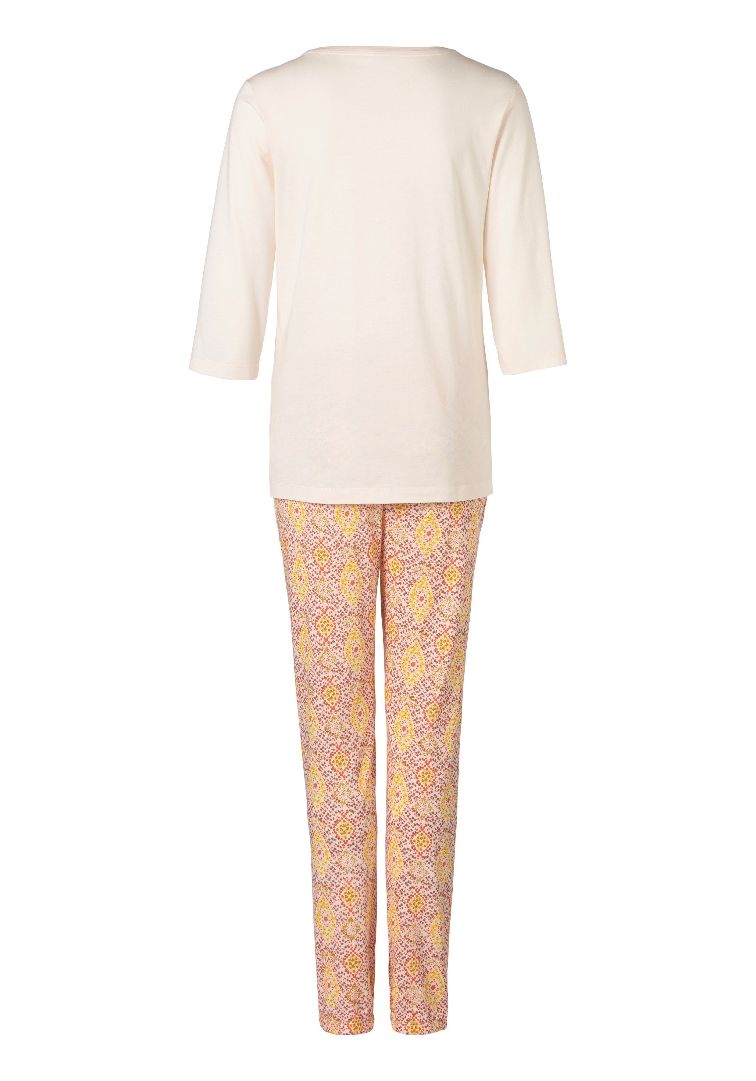 s.Oliver RED LABEL Beachwear Pyjama ornamentprint met 3/4-mouwen (2-delig, 1 stuk)