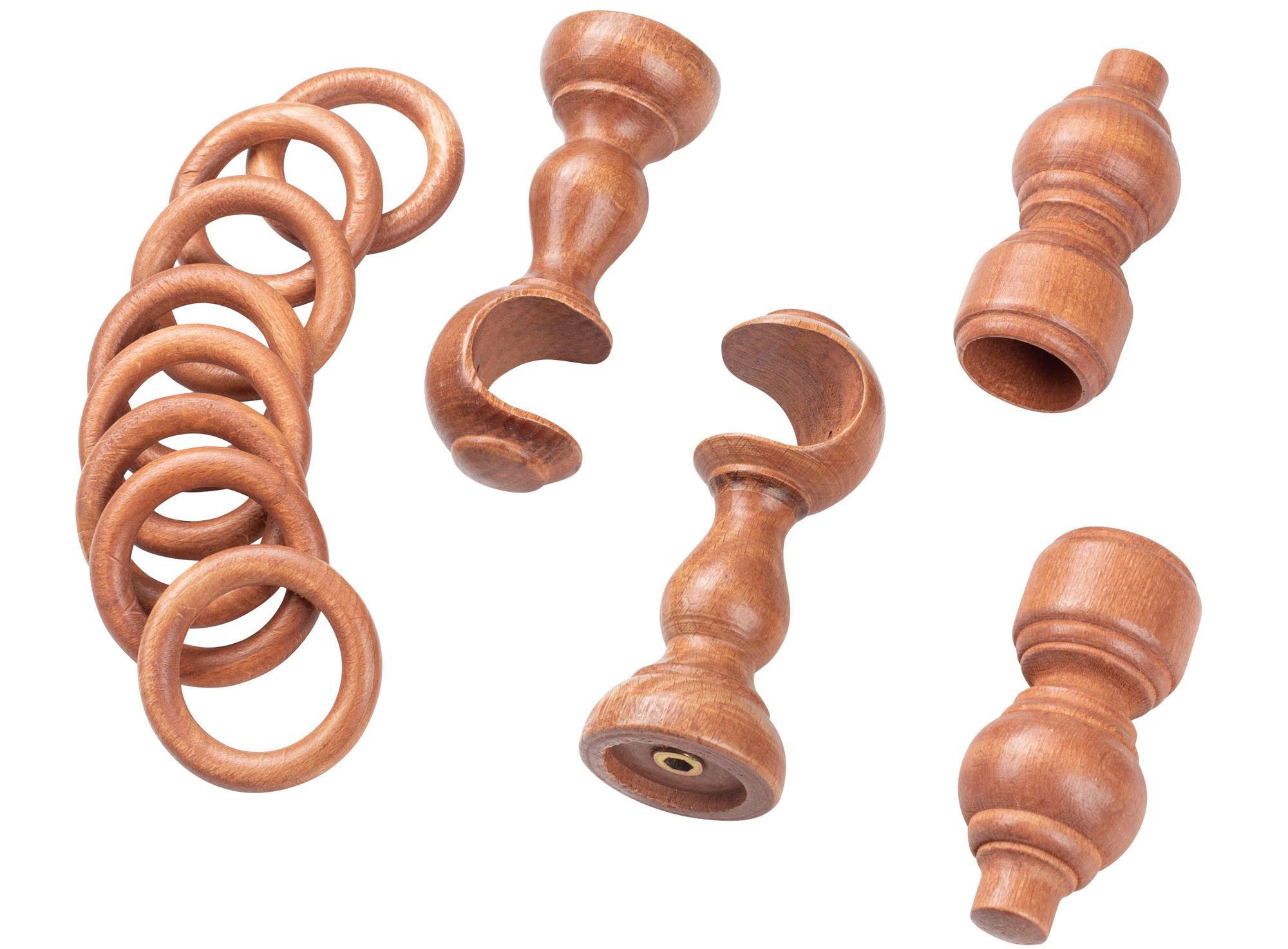 SN DECO GROUP Gordijnroede Filigrano 28 mm, hout, verschillende lengtes en kleuren, compleet set