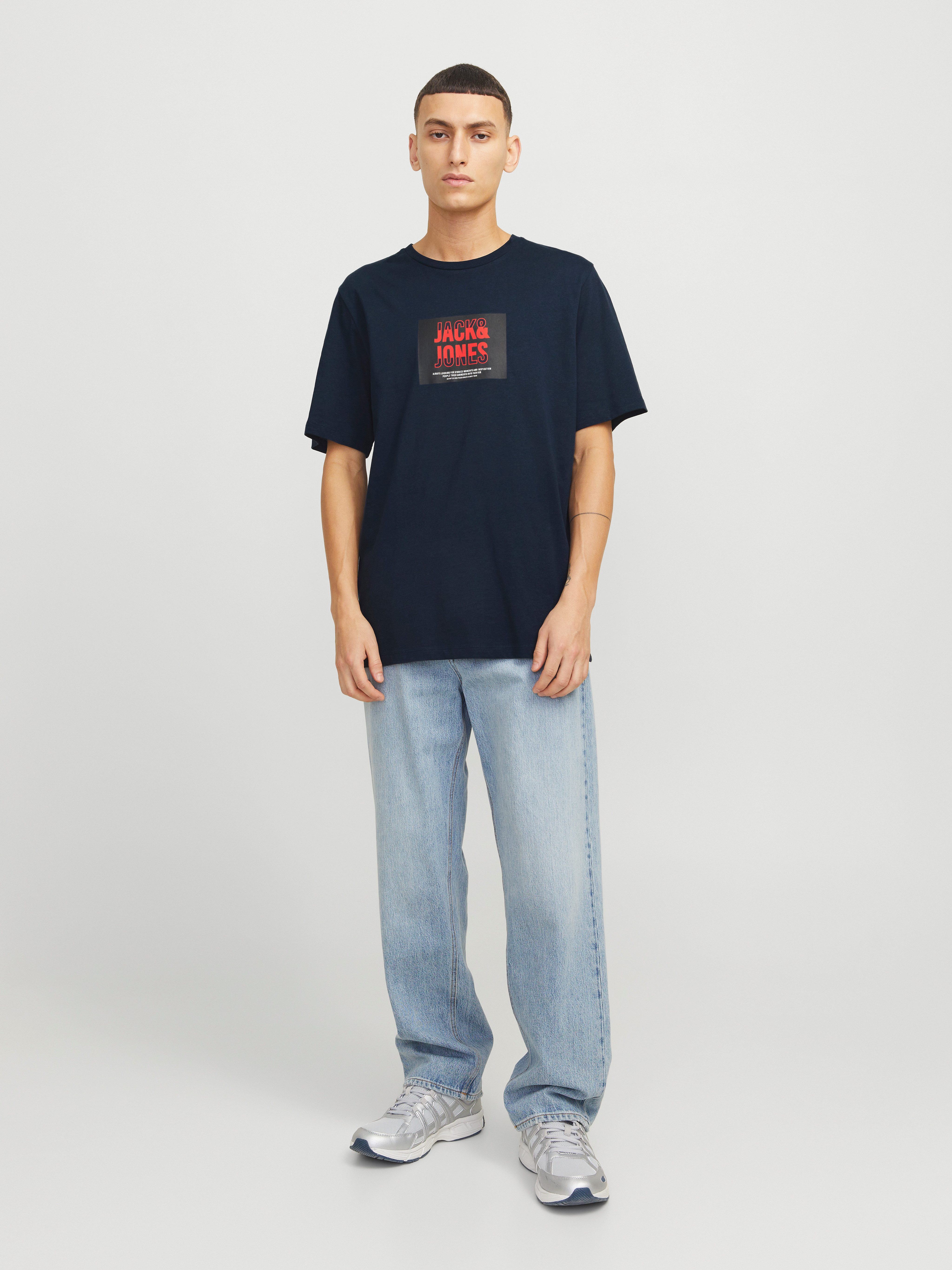 Jack & Jones Shirt met print JJHUDSON TEE SS CREW NECK