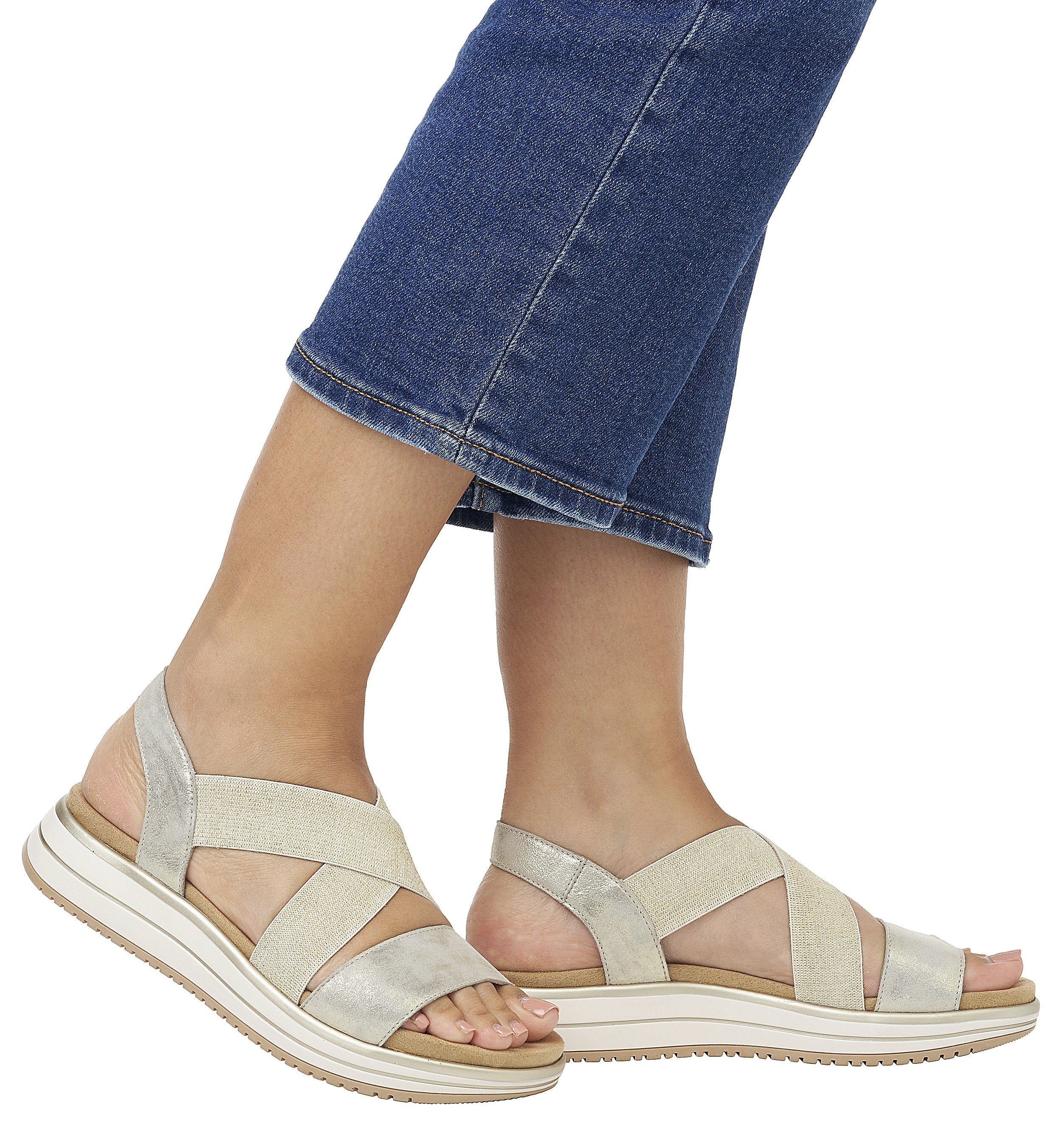 Remonte Sandalen zomerschoen, sandaal, sleehak, met praktische elastiek