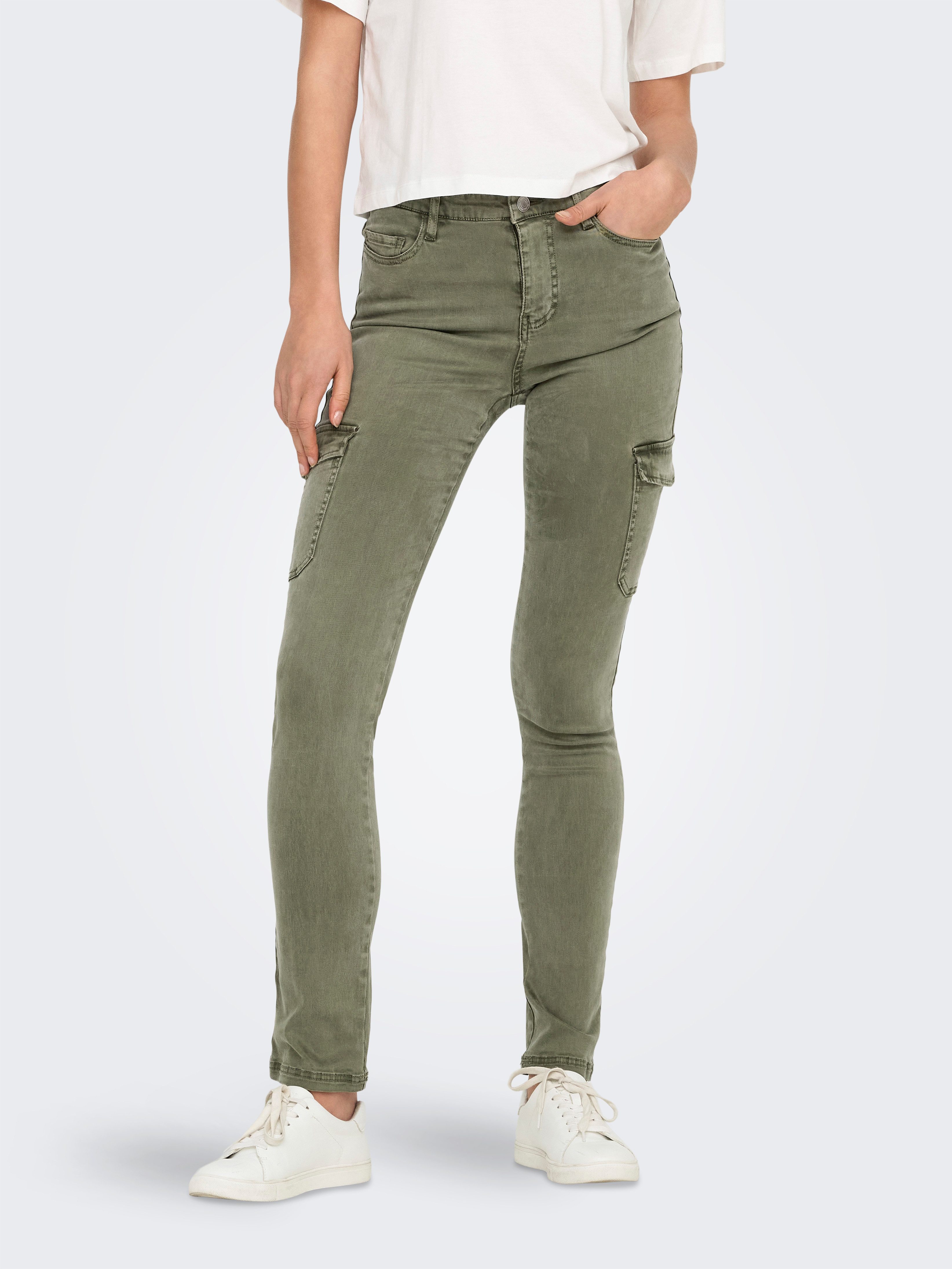 Only Cargobroek ONLBRANDY MW CARGO PANT CC PNT dames broeken maat XS (34) groen