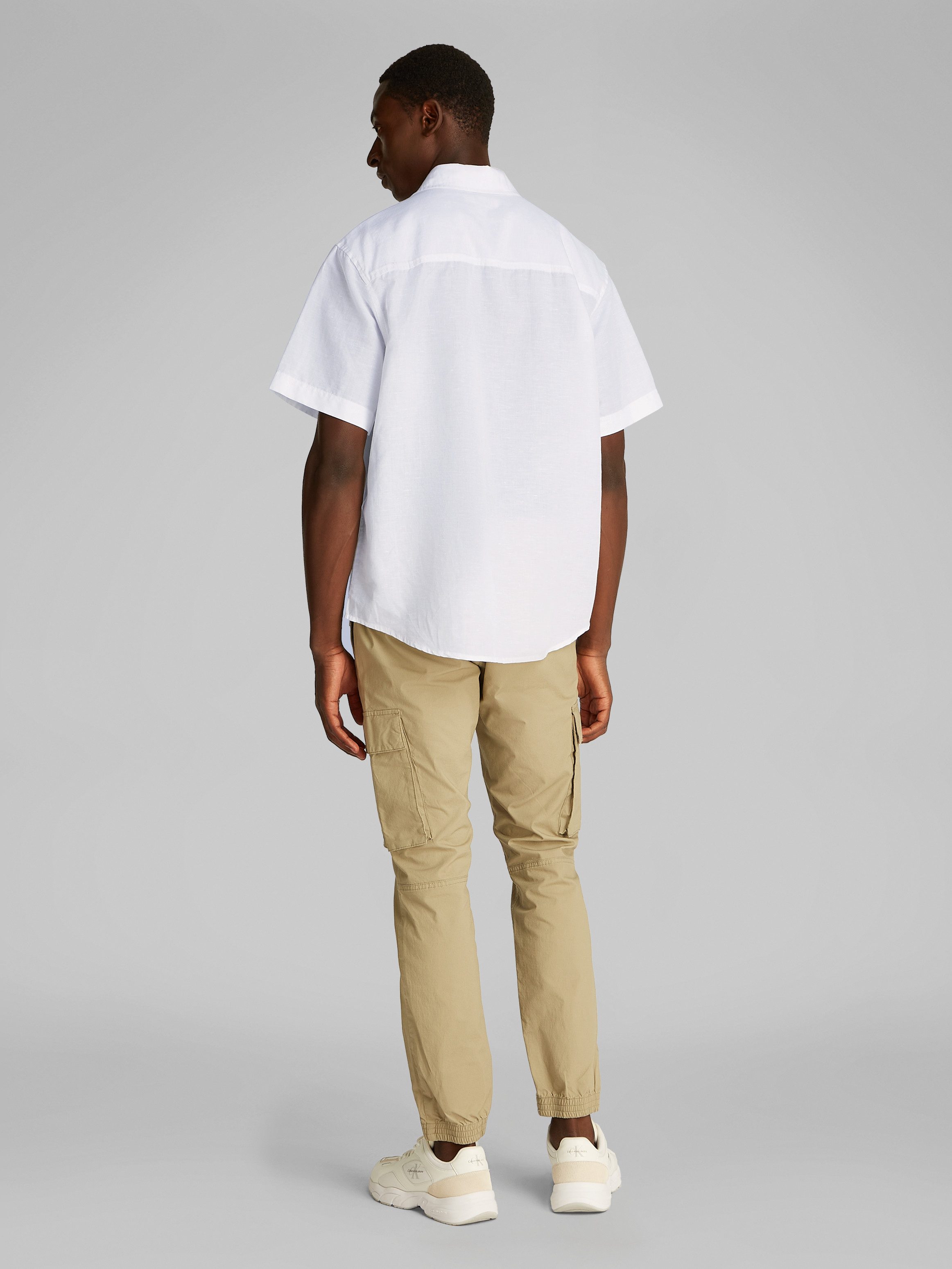 Calvin Klein Overhemd met korte mouwen LINEN COTTON S/S SHIRT