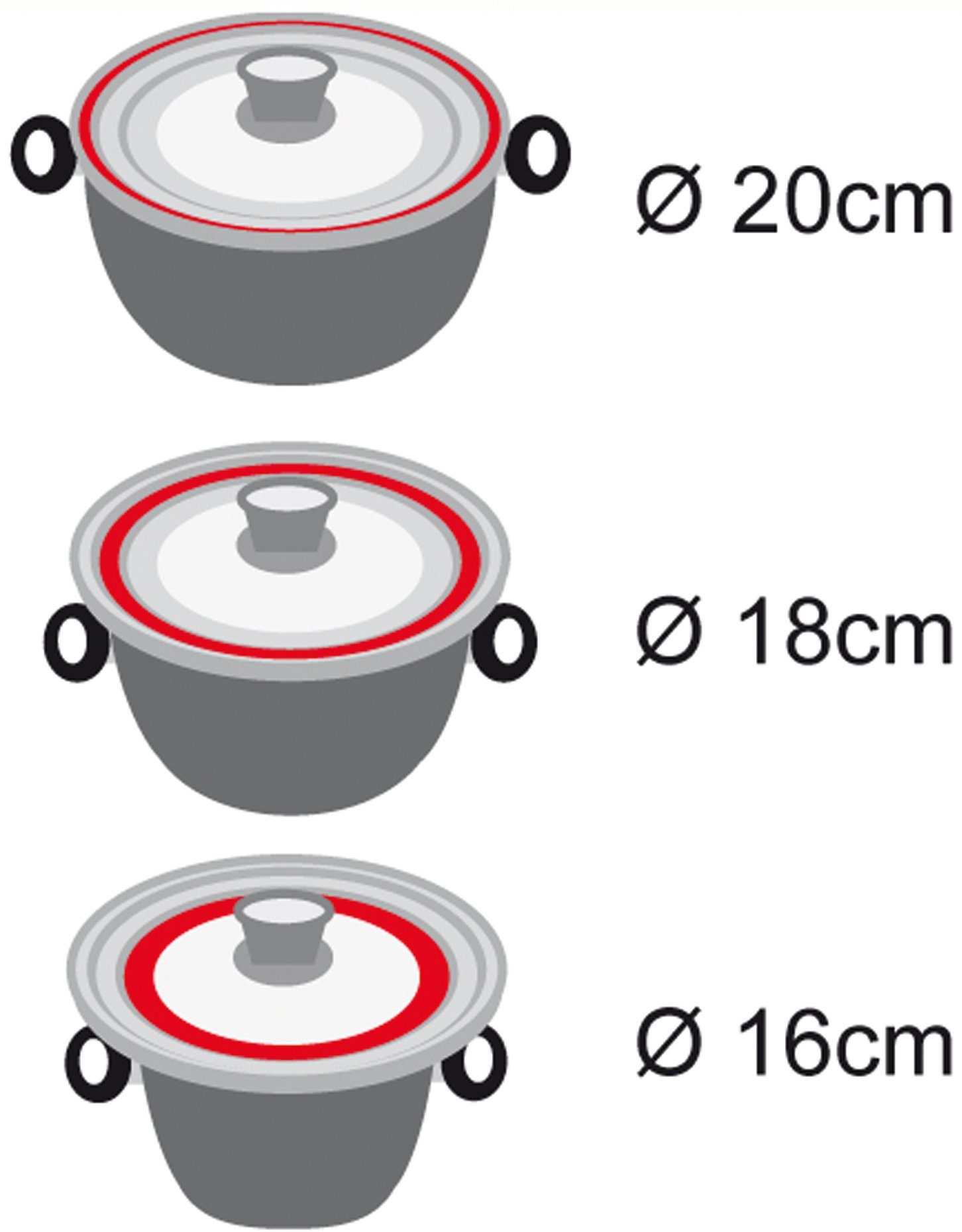 STONELINE Universele deksel met siliconerand, voor 16/18/20 cm