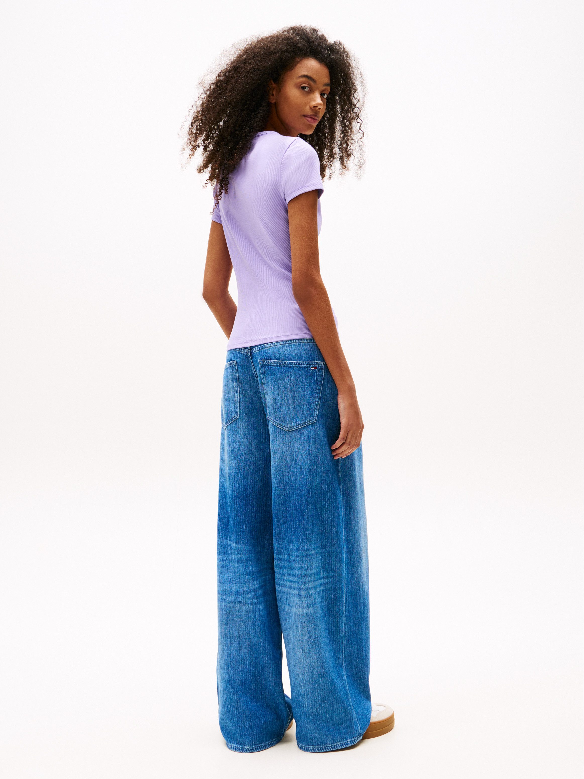TOMMY JEANS Shirt met korte mouwen TJW SLIM ESSENTIAL RIB SS EXT