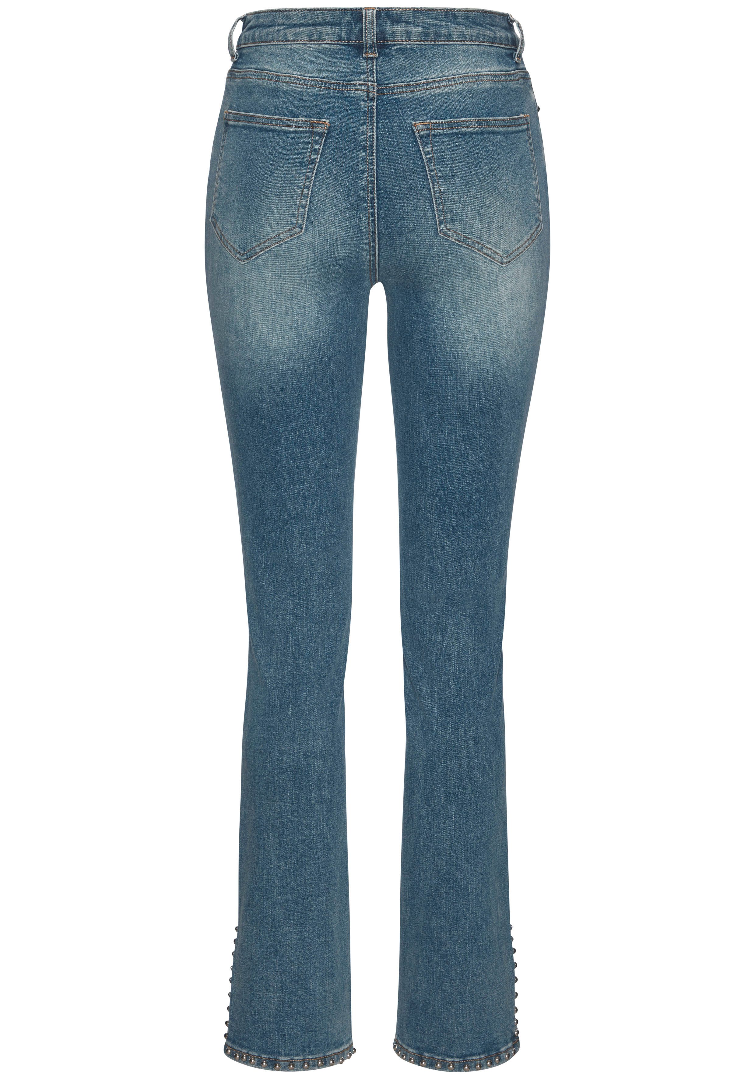 Buffalo 5-pocket jeans met split, studs details, skinny jeans, modieus