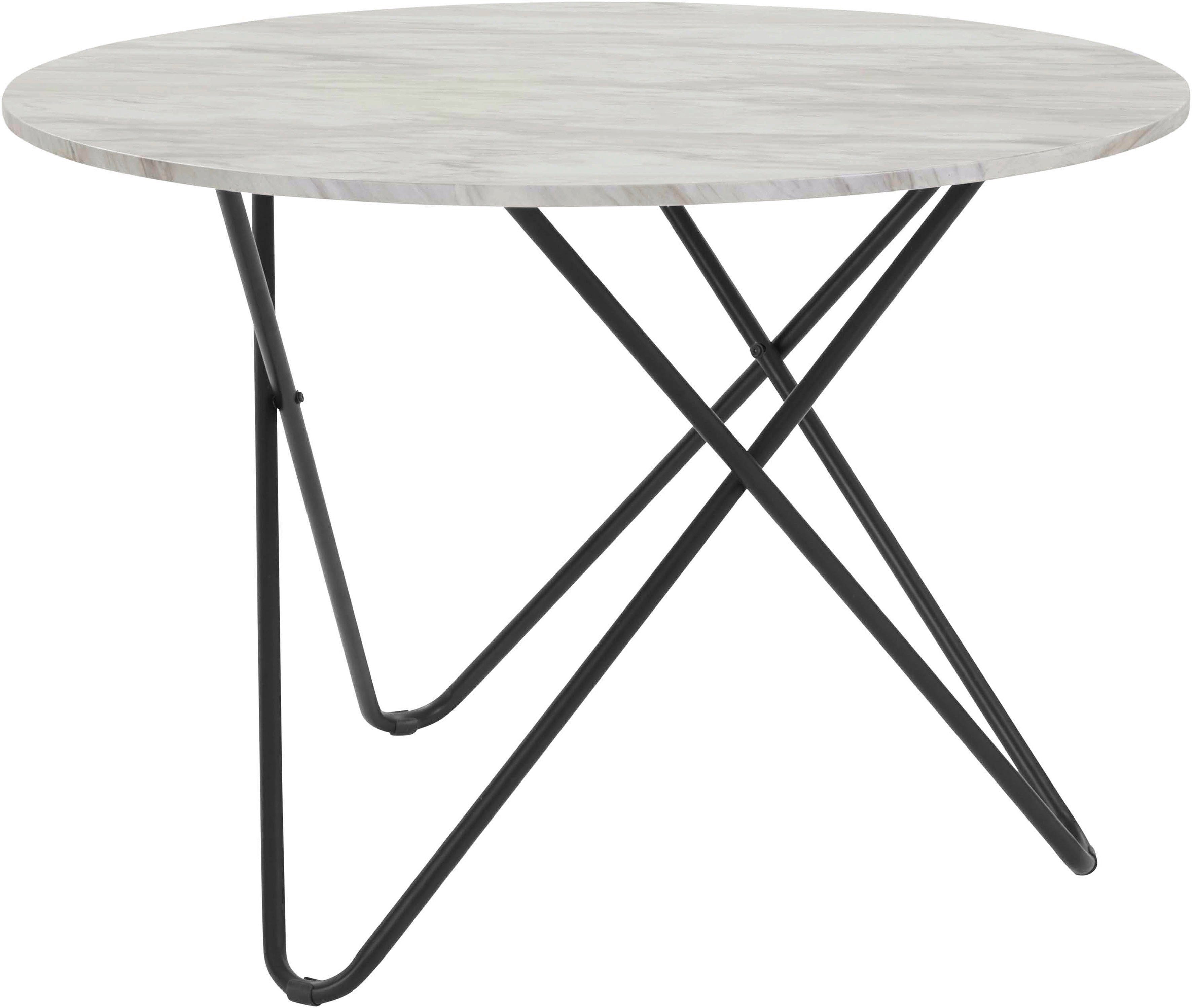 INOSIGN Eethoek Emmajonas moderne ronde tafel in marmerlook (set, 5-delig)