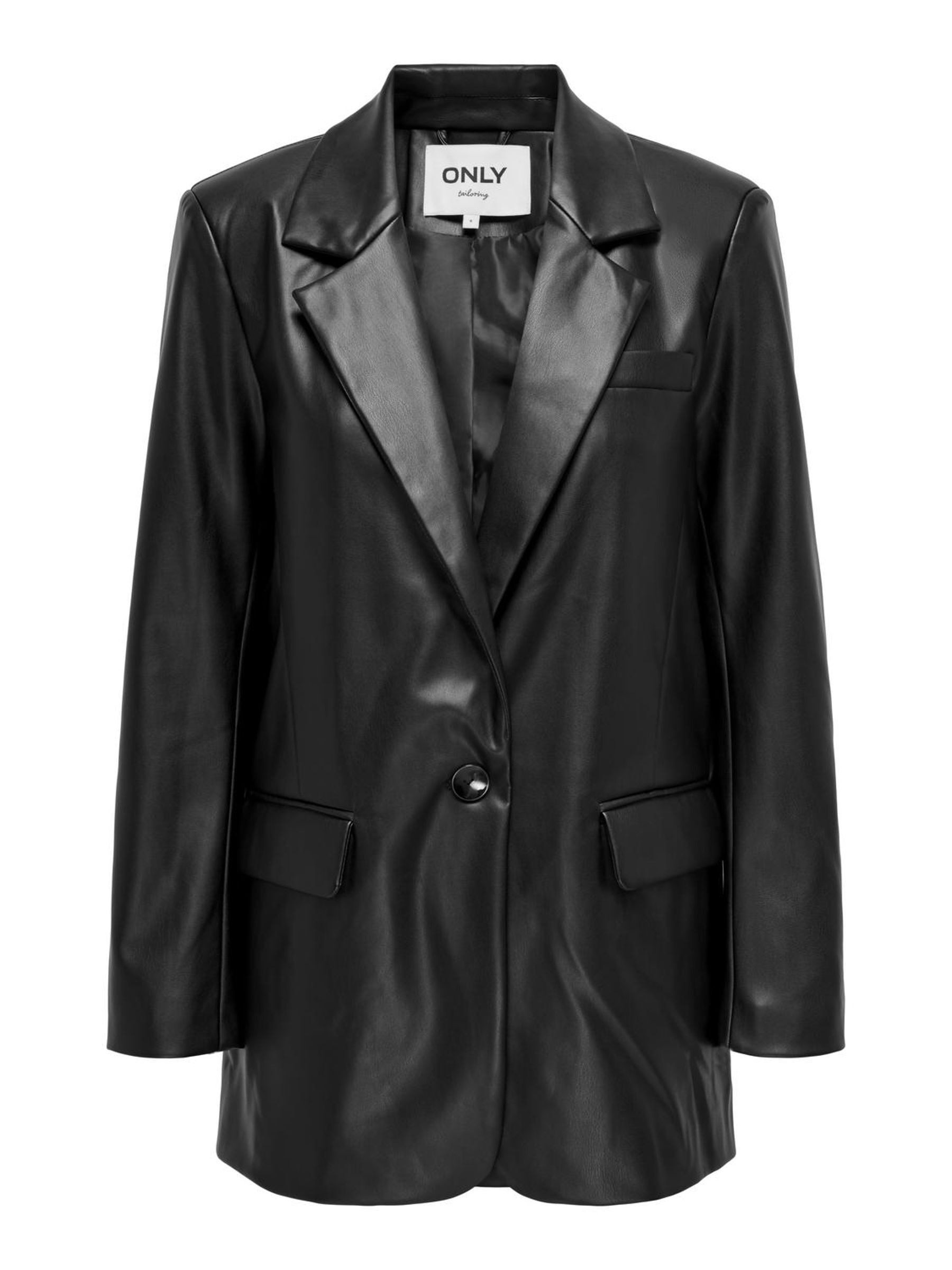 Only Imitatieleren blazer ONLLANA L/S OVS FAUX LEA BLAZER TLR NOOS