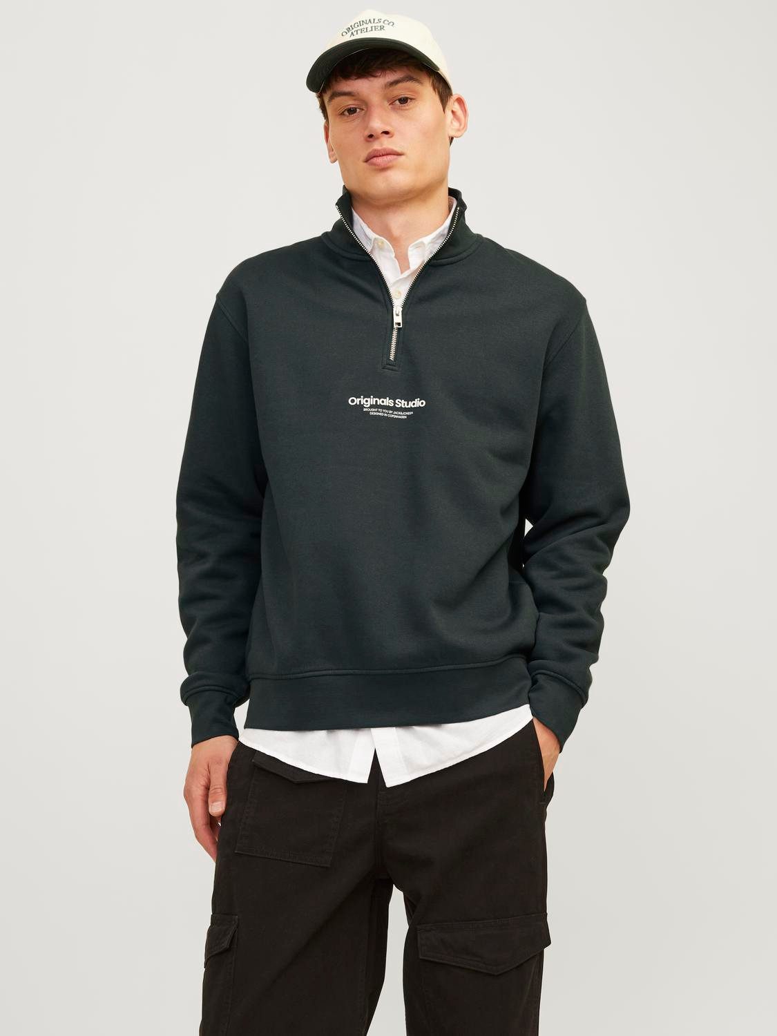 Jack & Jones Sweatshirt JORVESTERBRO SWEAT QUARTER ZIP HN NOOS