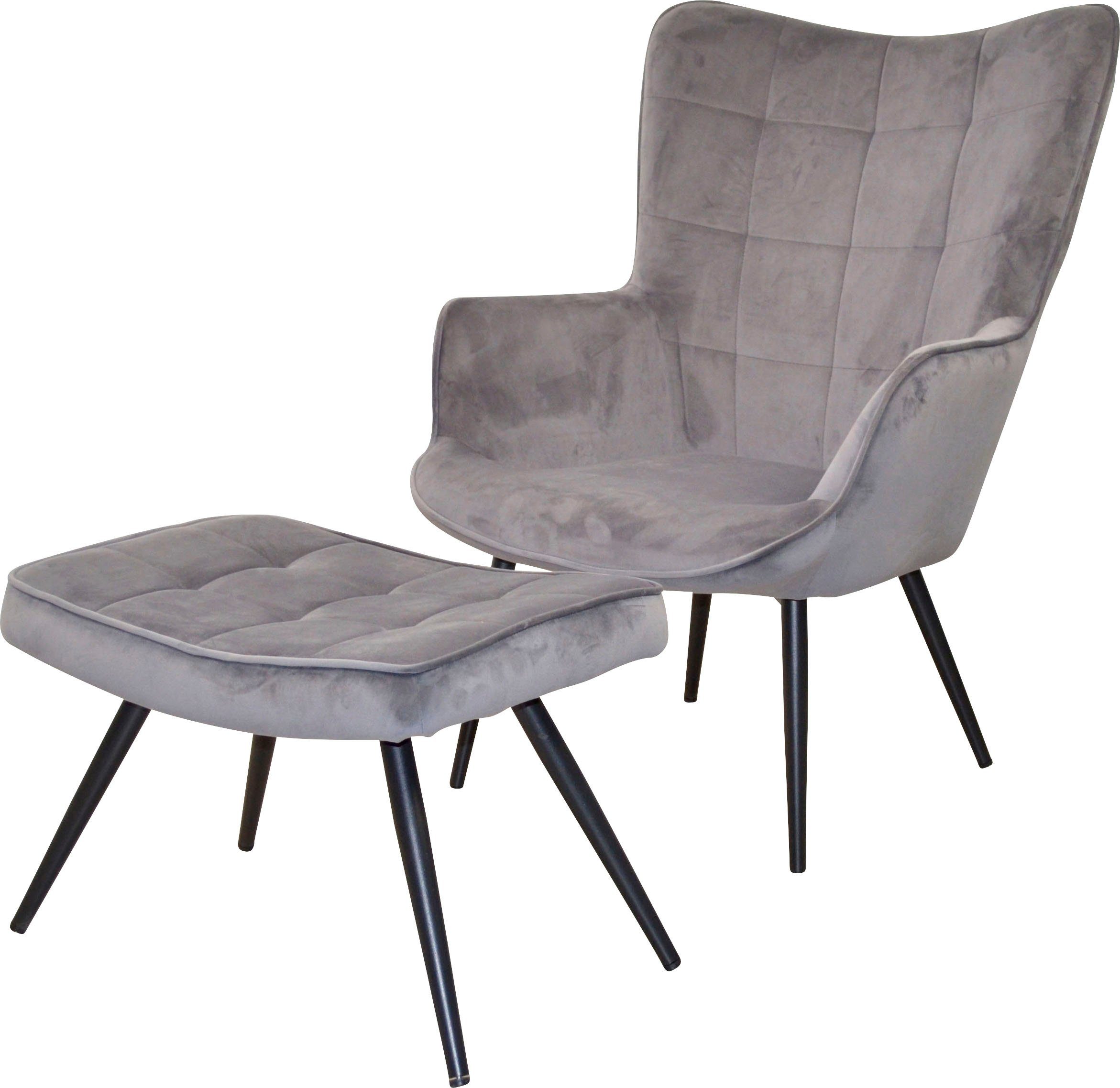 HOFMANN LIVING AND MORE Fauteuil Jaro Fauteuil met poten van stalen buizen, zwart gelakt