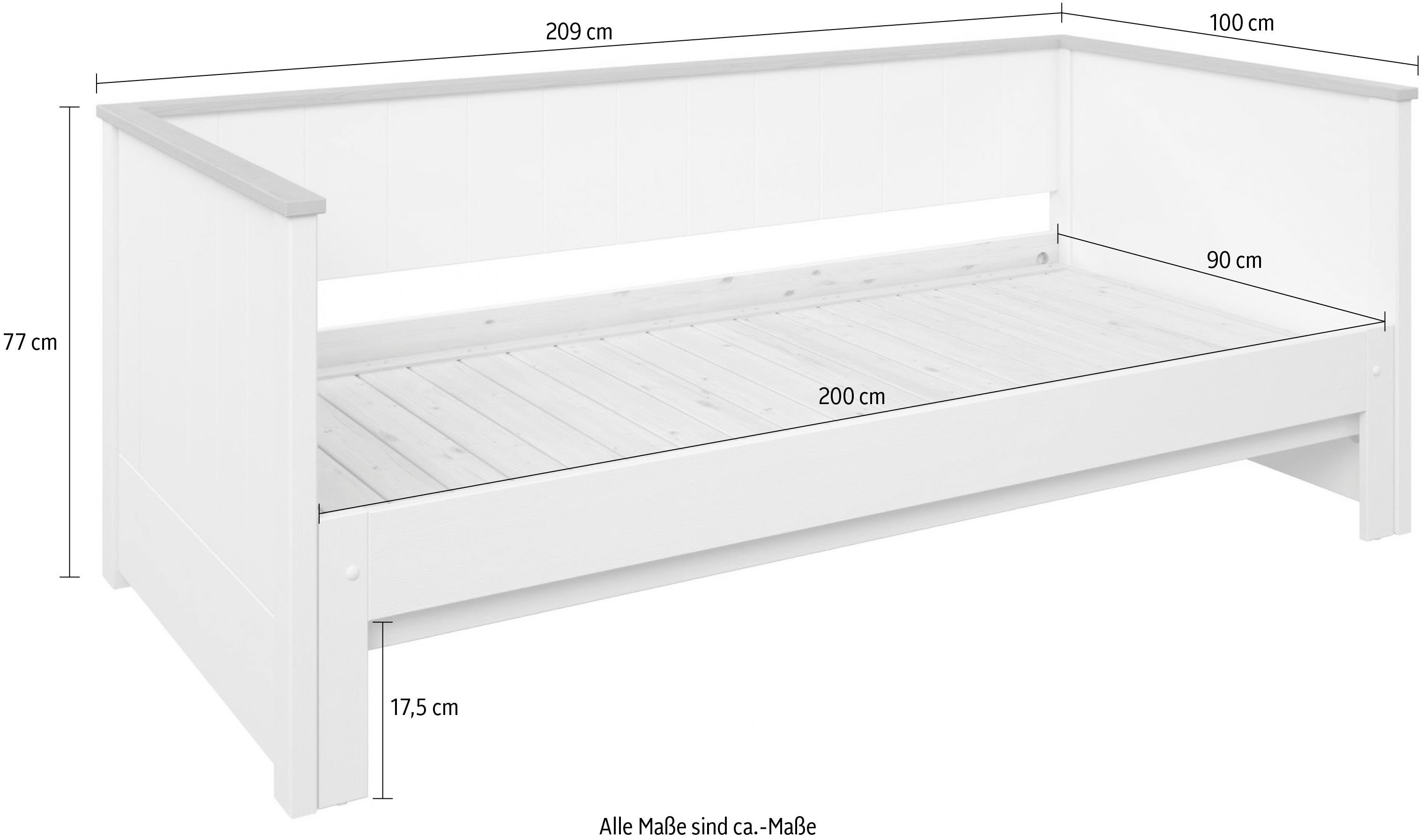 Home affaire Slaapbank "REIGNY", Kinderbed, Gastbed, twee slaapplaatsen Massief hout, panelen - Design, landelijke stijl, optionele lade