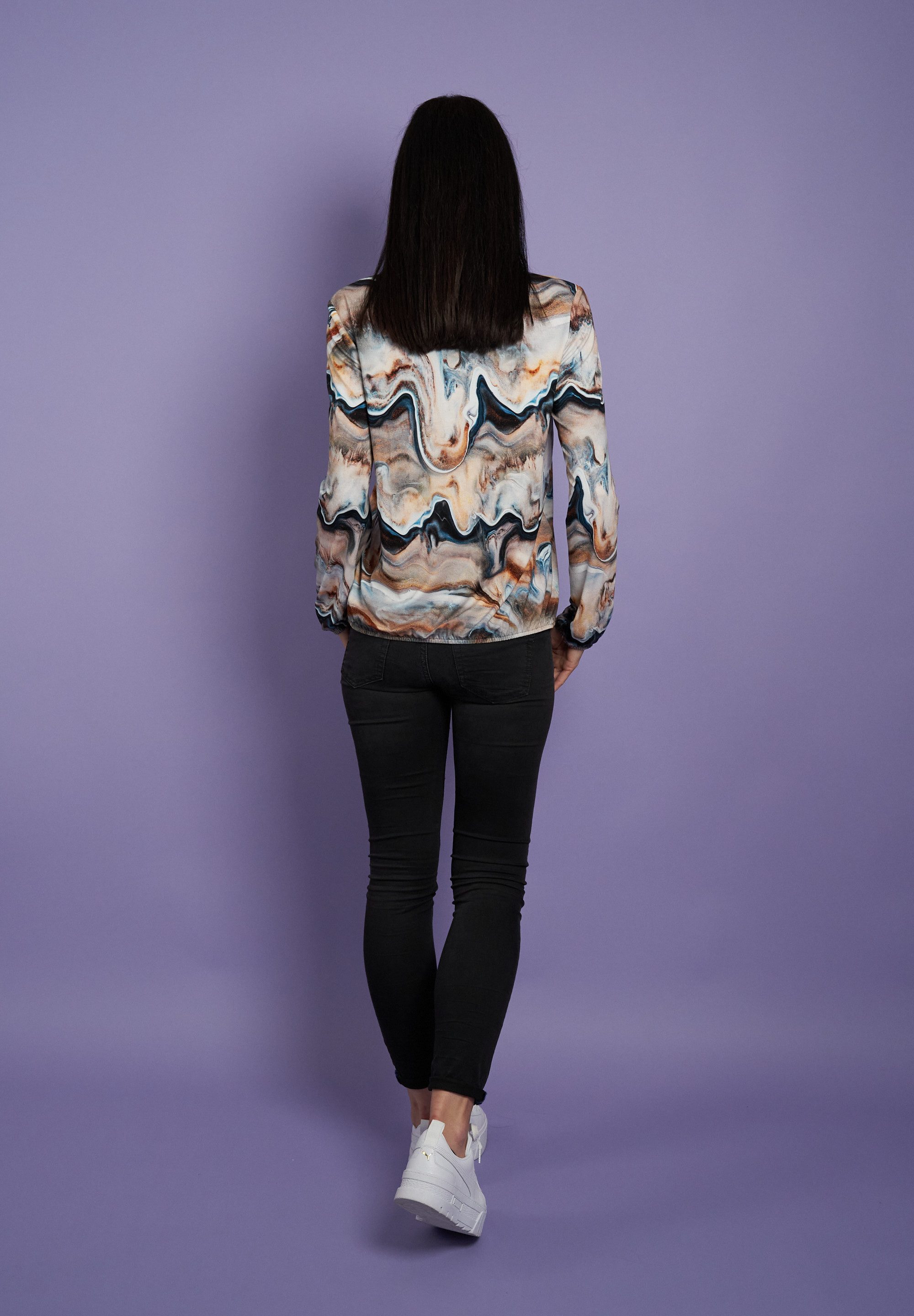 Seidel Moden Shirt met lange mouwen met grafisch patroon, made in germany