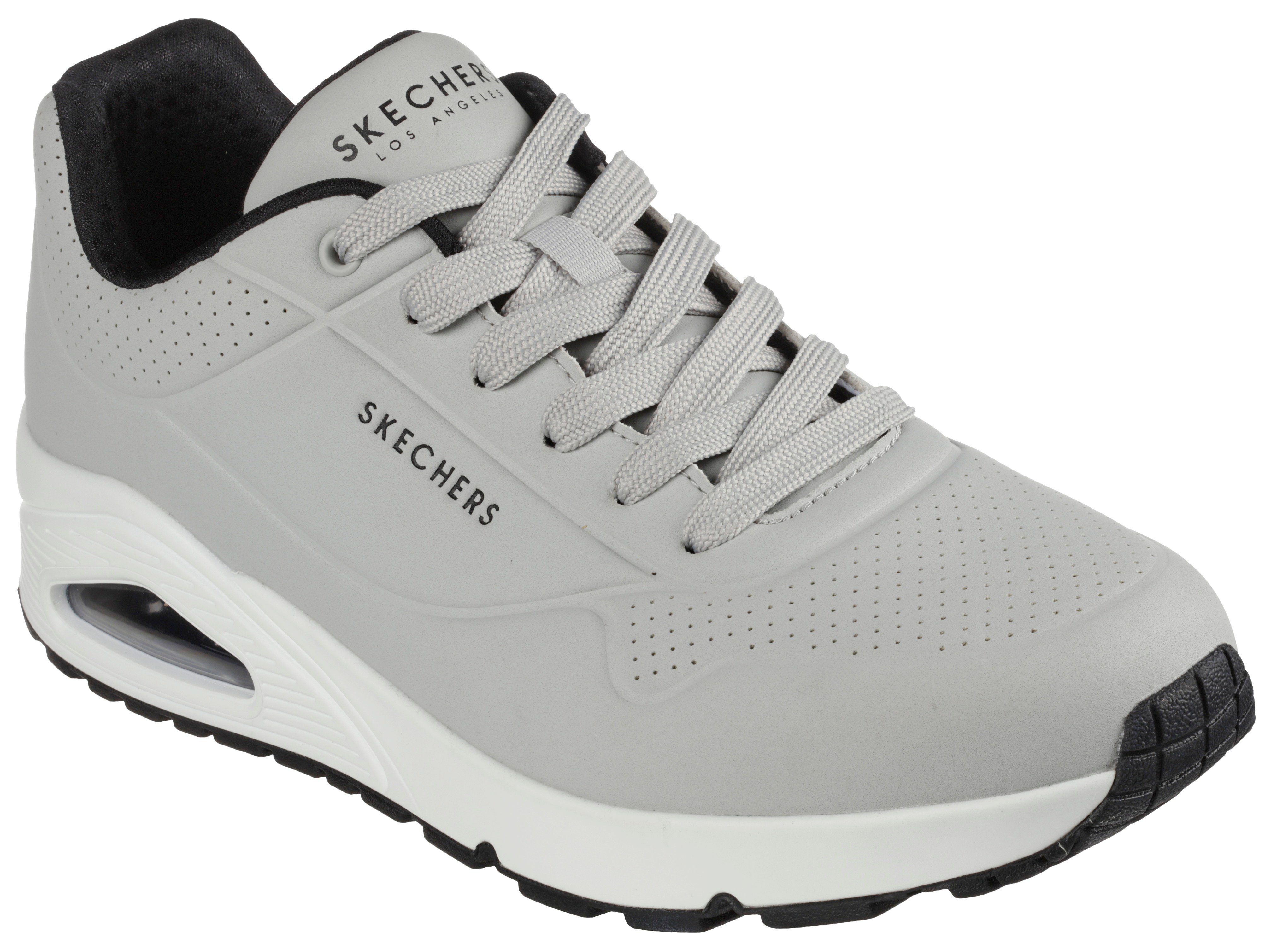 Skechers Sneakers Uno - Stand on Air Vrijetijdsschoen, lage schoen, veterschoen met air-cooled memory foam heren veterschoenen maat 41 grijs