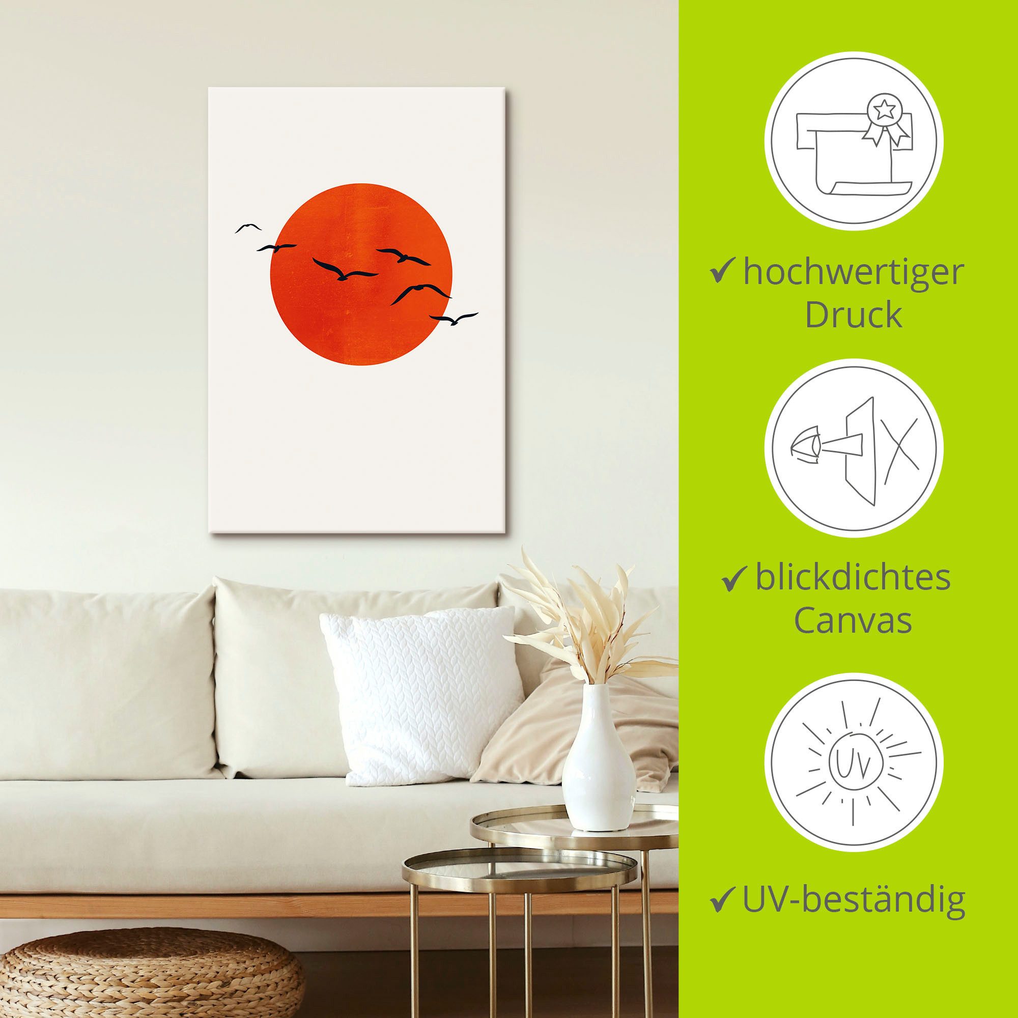 Artland Artprint op linnen Een zonnige dag gespannen op een spieraam