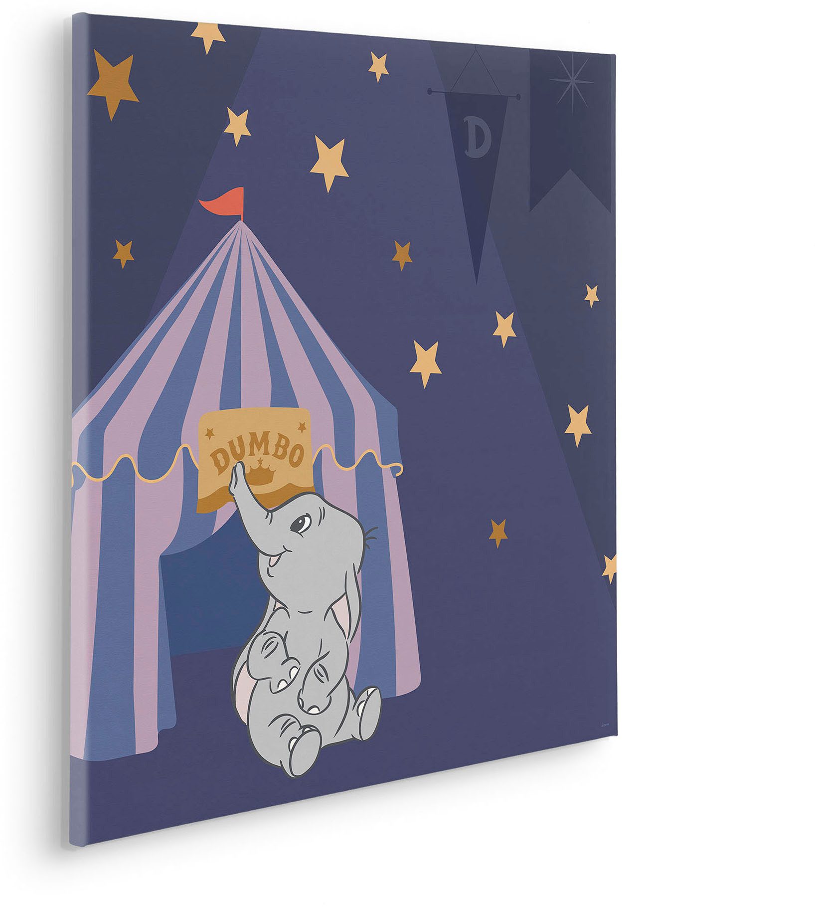 Komar Artprint op linnen Starry Night with Dumbo - Afmeting 60 x 60 cm (1 stuk)