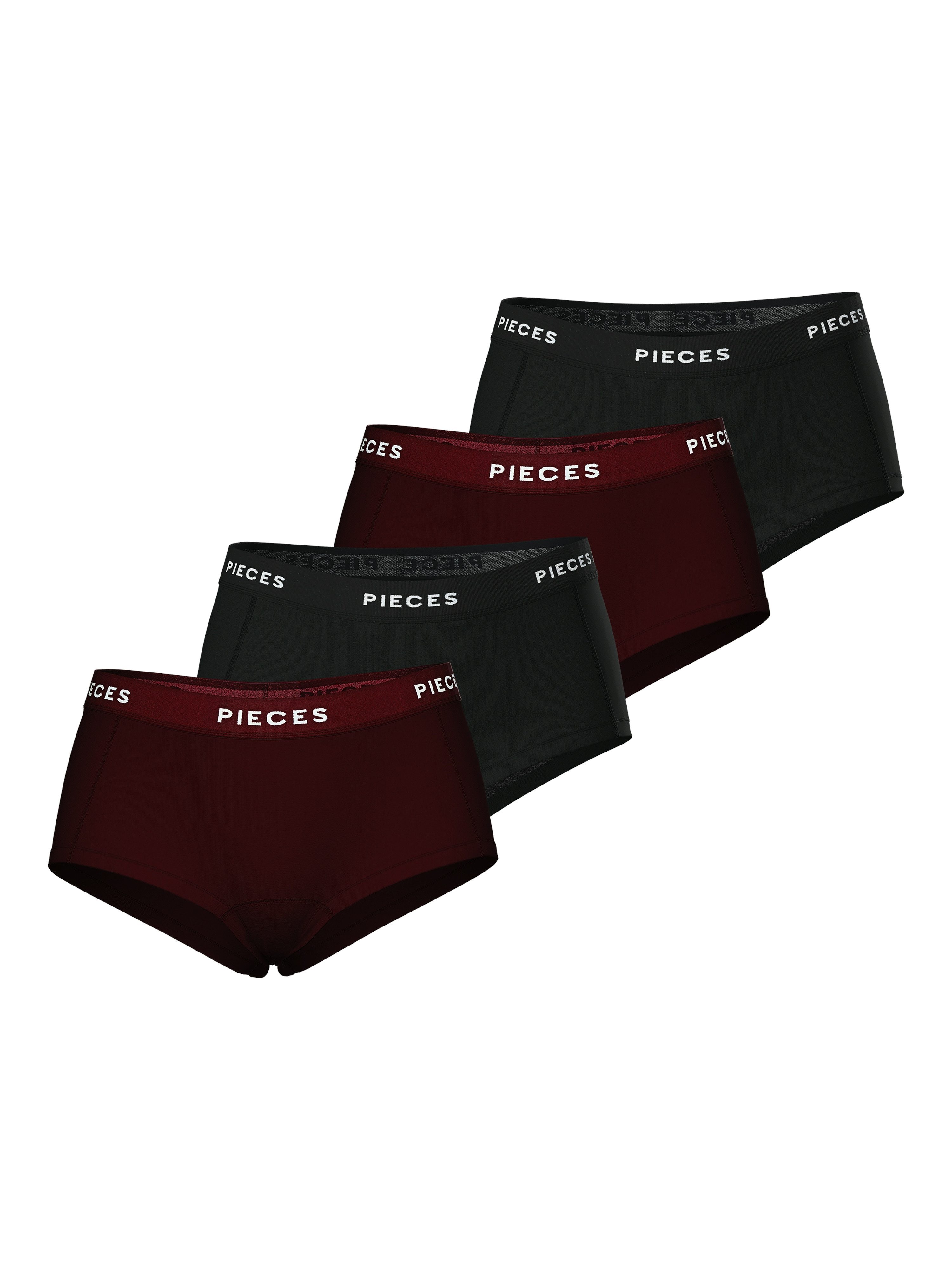 Pieces Hipster PCLOGO LADY 4 PACK SOLID NOOS BC (4 stuks Set van 4)