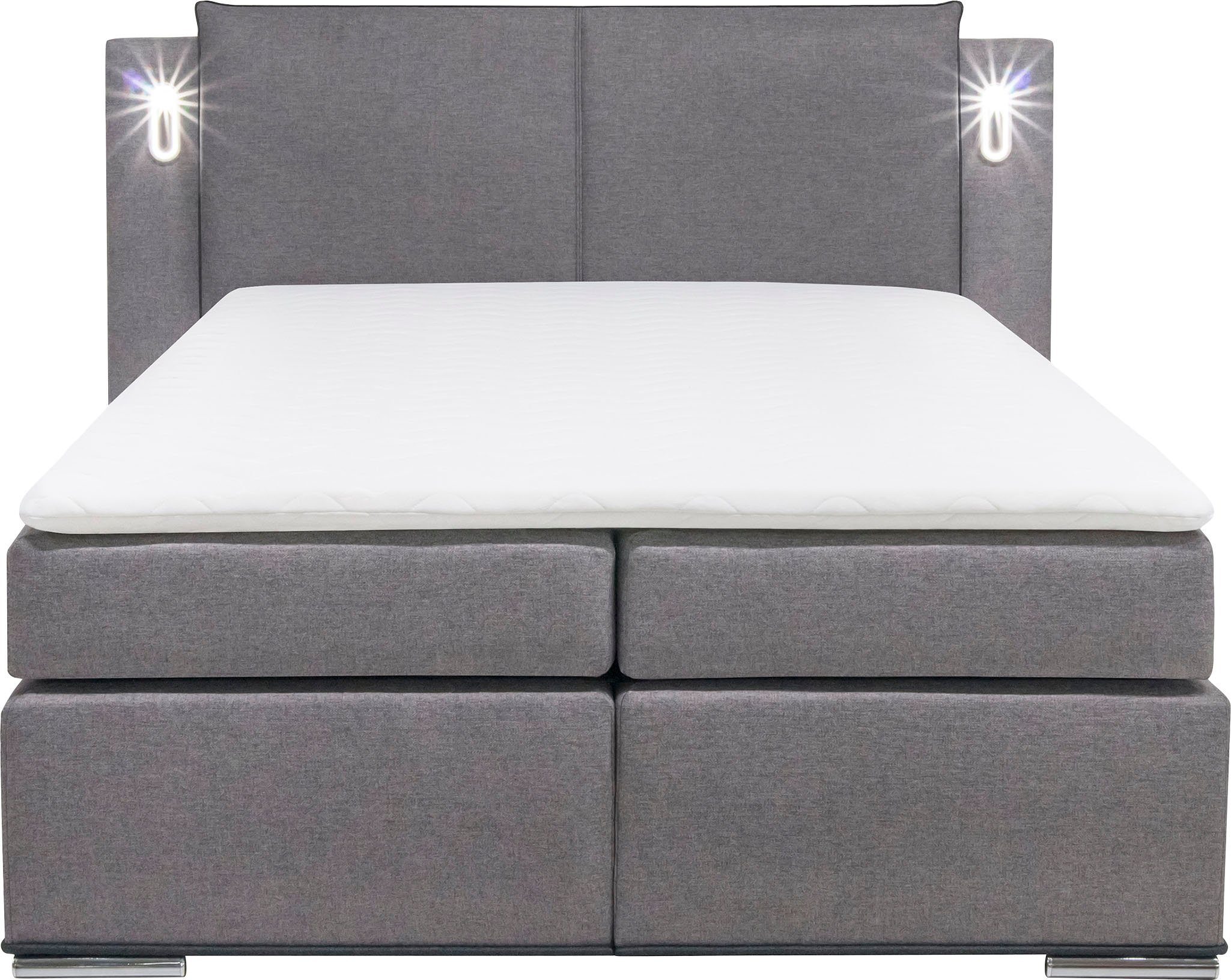 COLLECTION AB Boxspring Freya inclusief ledverlichting en topmatras, met of zonder bedkist