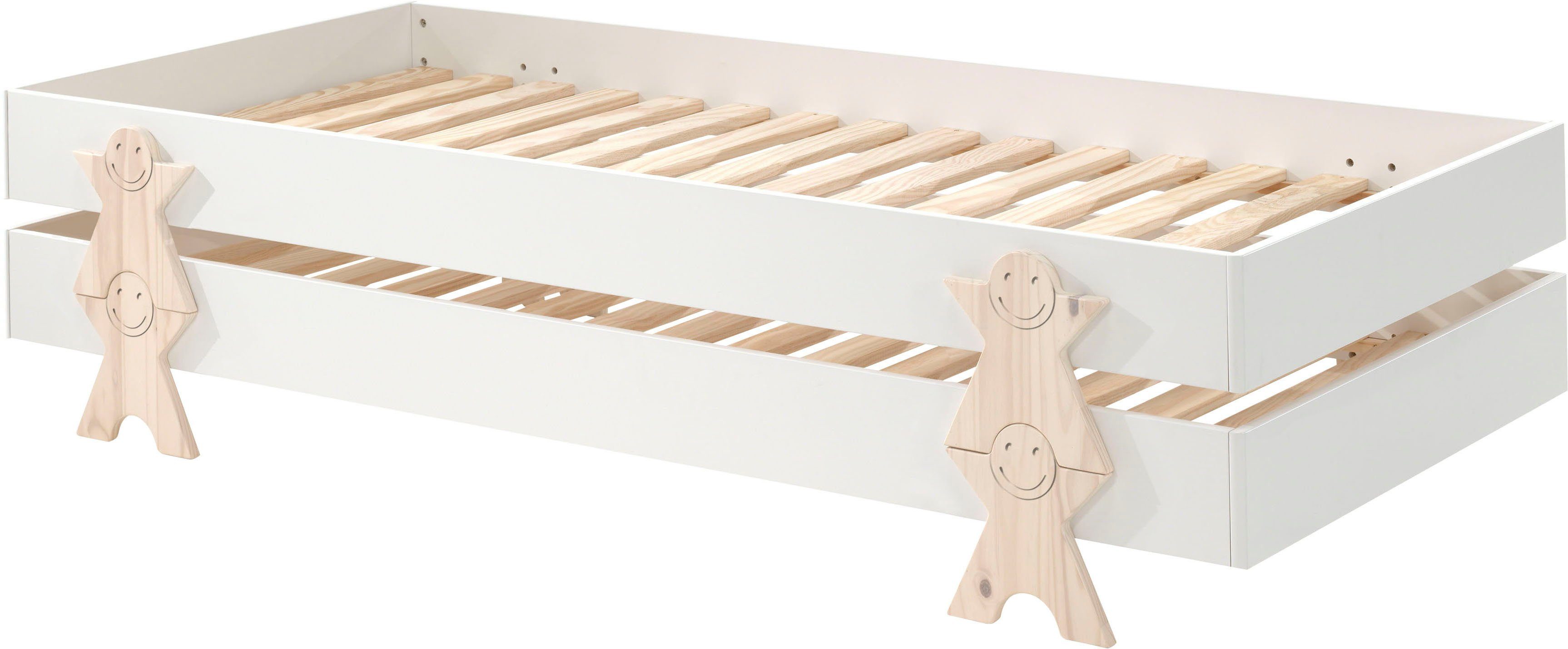 Vipack Kinderledikant Modulo, stapelbaar eenpersoonsbed, incl. lattenbodem, 2 kleuren Ligoppervlak 90/200 cm, afzonderlijk of als 2-delige set verkrijgbaar