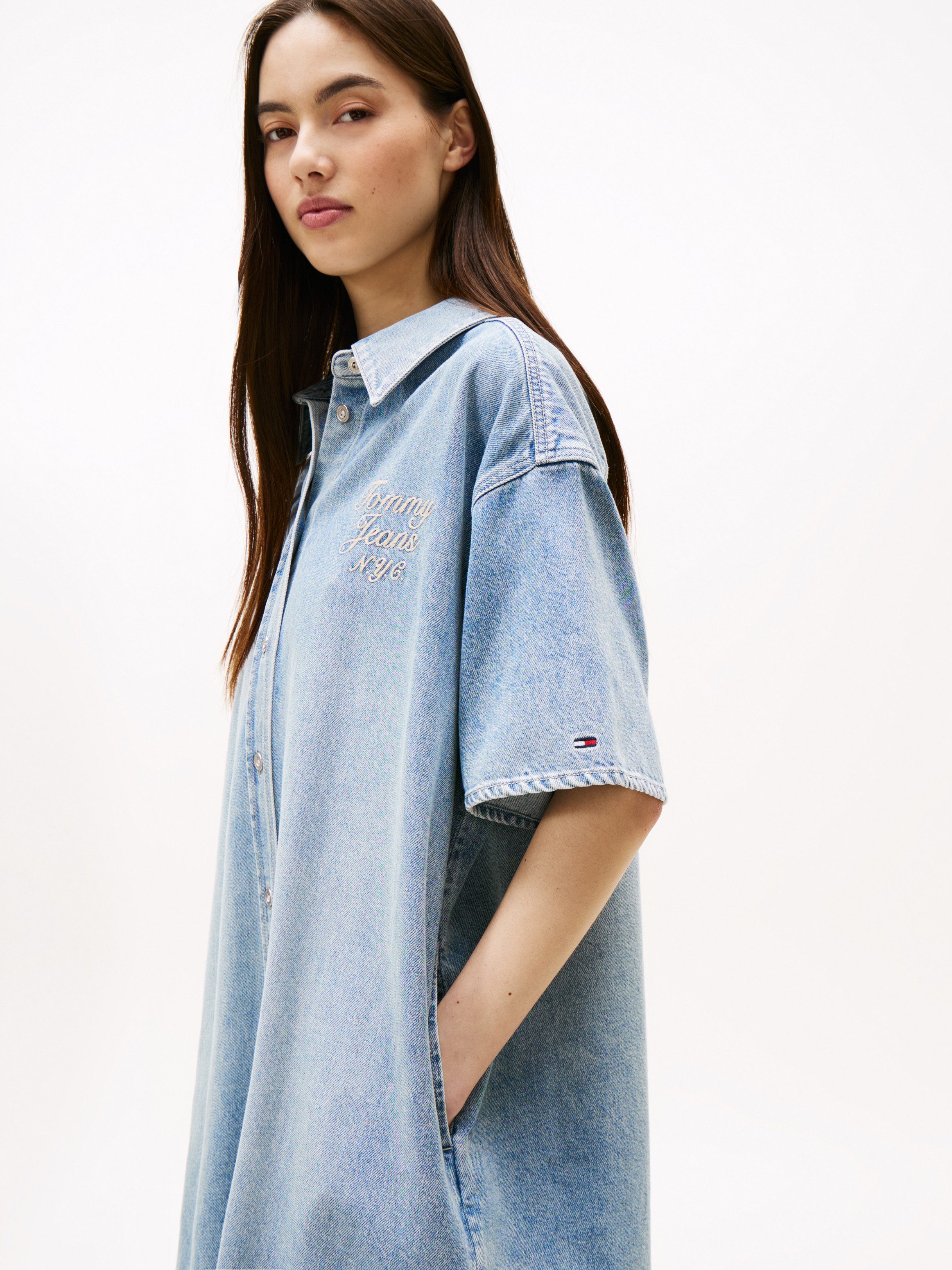 TOMMY Jeans jurk TJW DENIM SHIRTDRESS SS