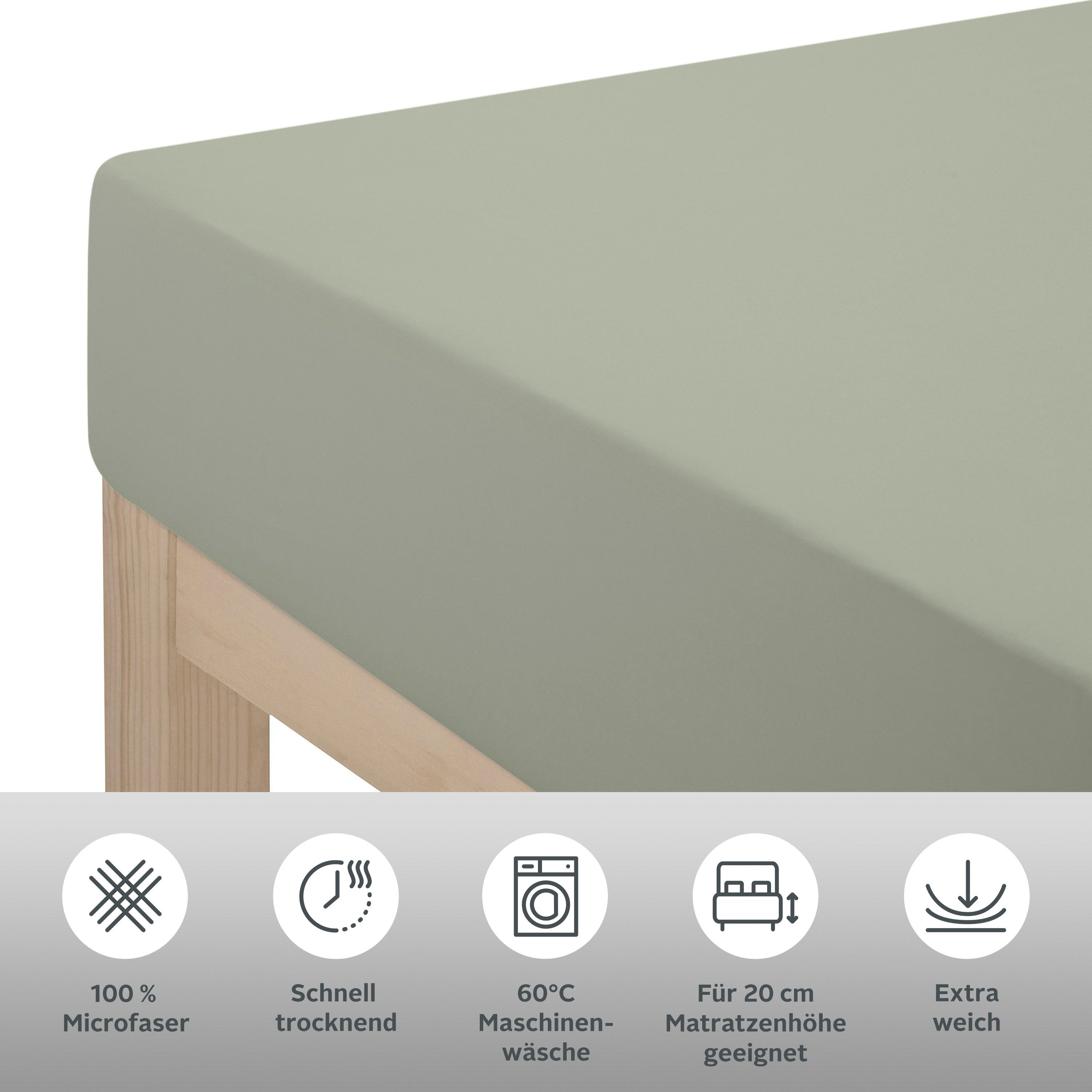 my home Laken Desner Microfiber, voor matrassen tot 20 cm hoogte, 100% polyester, beddengoed