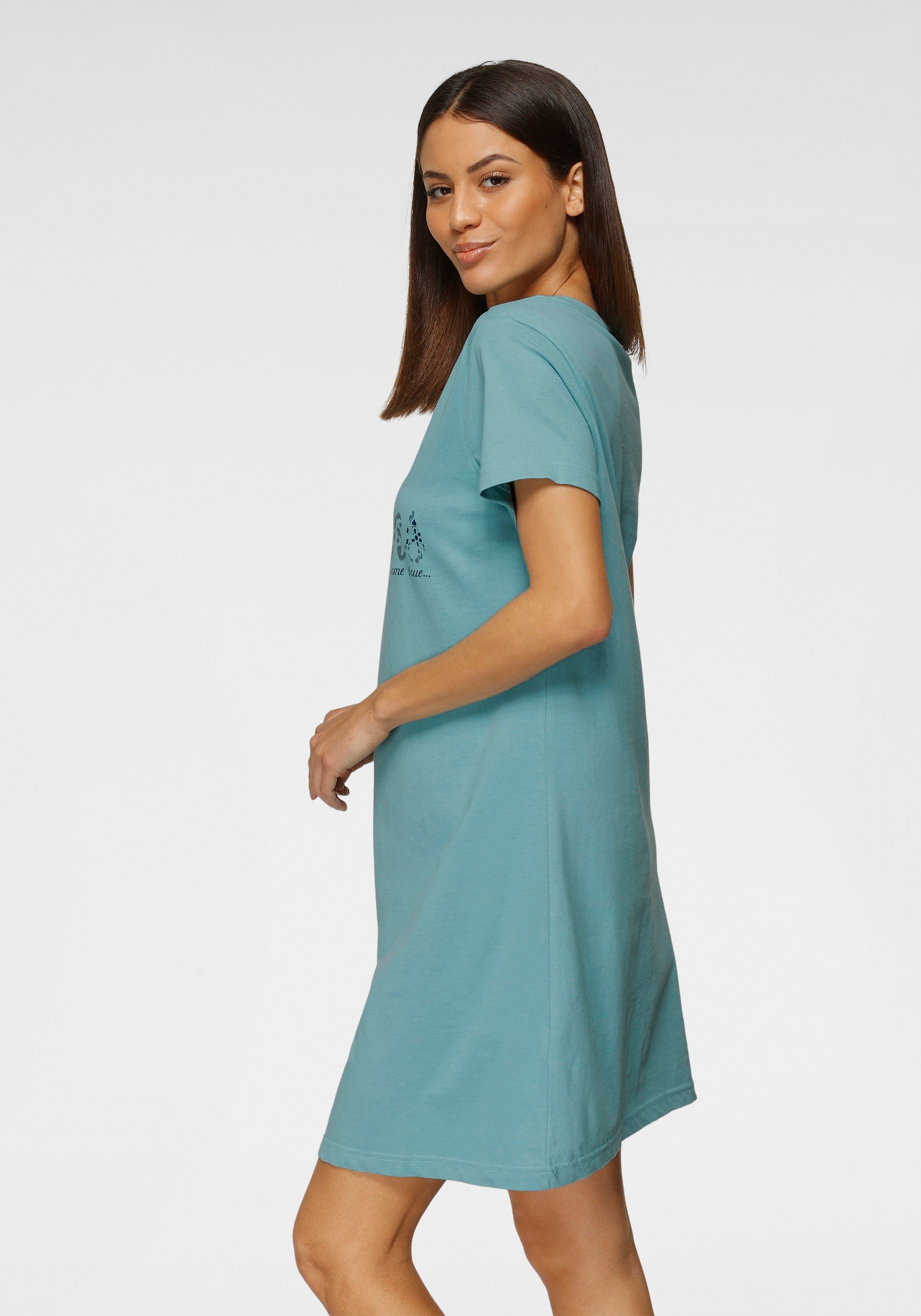 Vivance Dreams Nachthemd met print in kant-look (Set van 2)