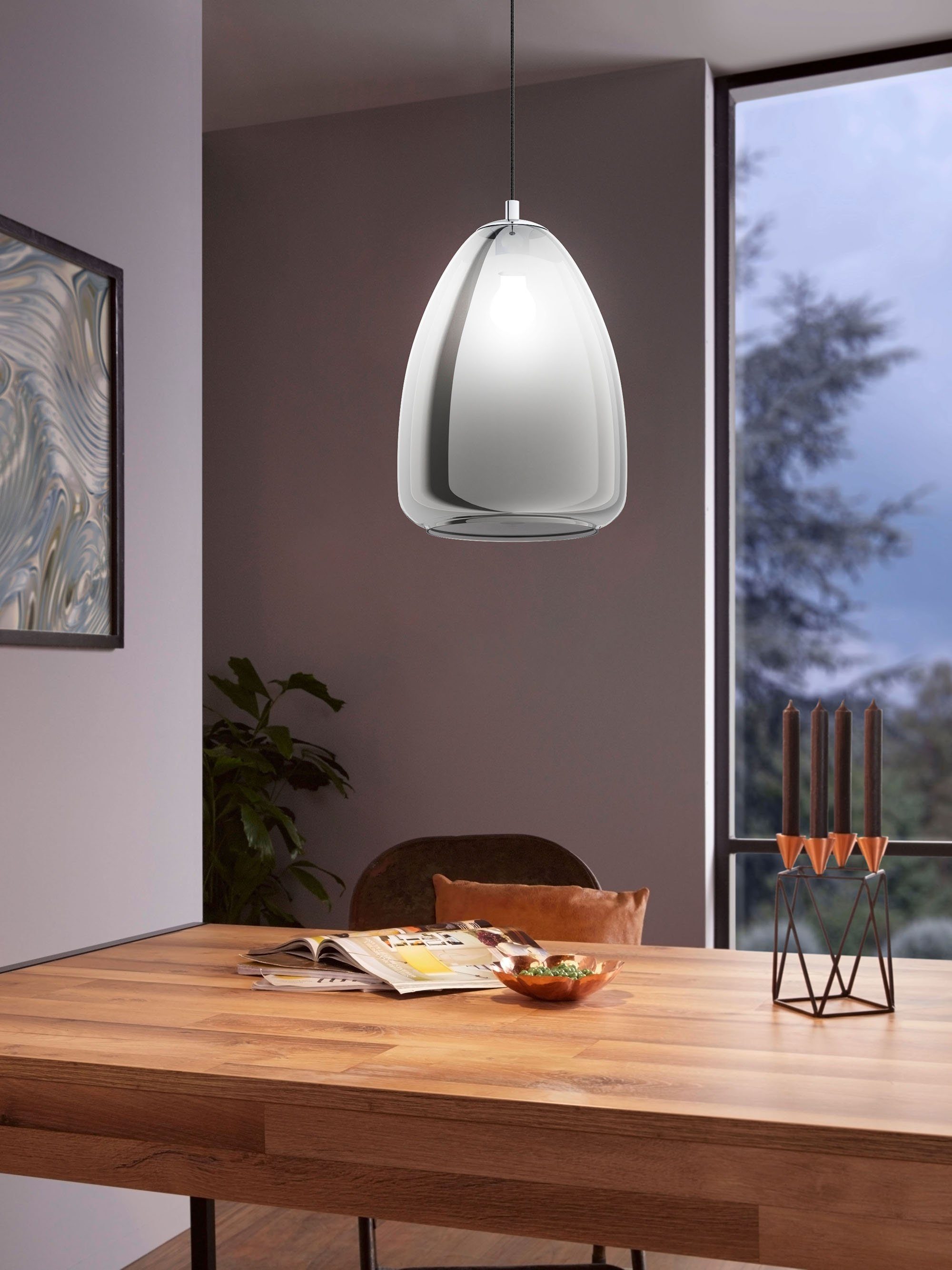 EGLO Hanglamp ALOBRASE chroom / ø30 x h110 cm / hanglamp / eettafellamp / keuken