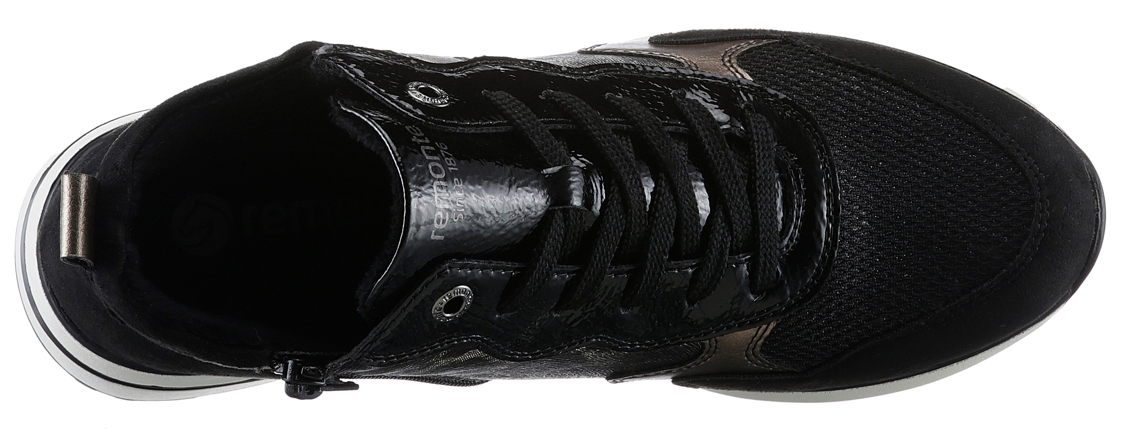 Remonte Sneakers met sleehak vrijetijdsschoen, high-top sneaker, veterschoen, binnenrits