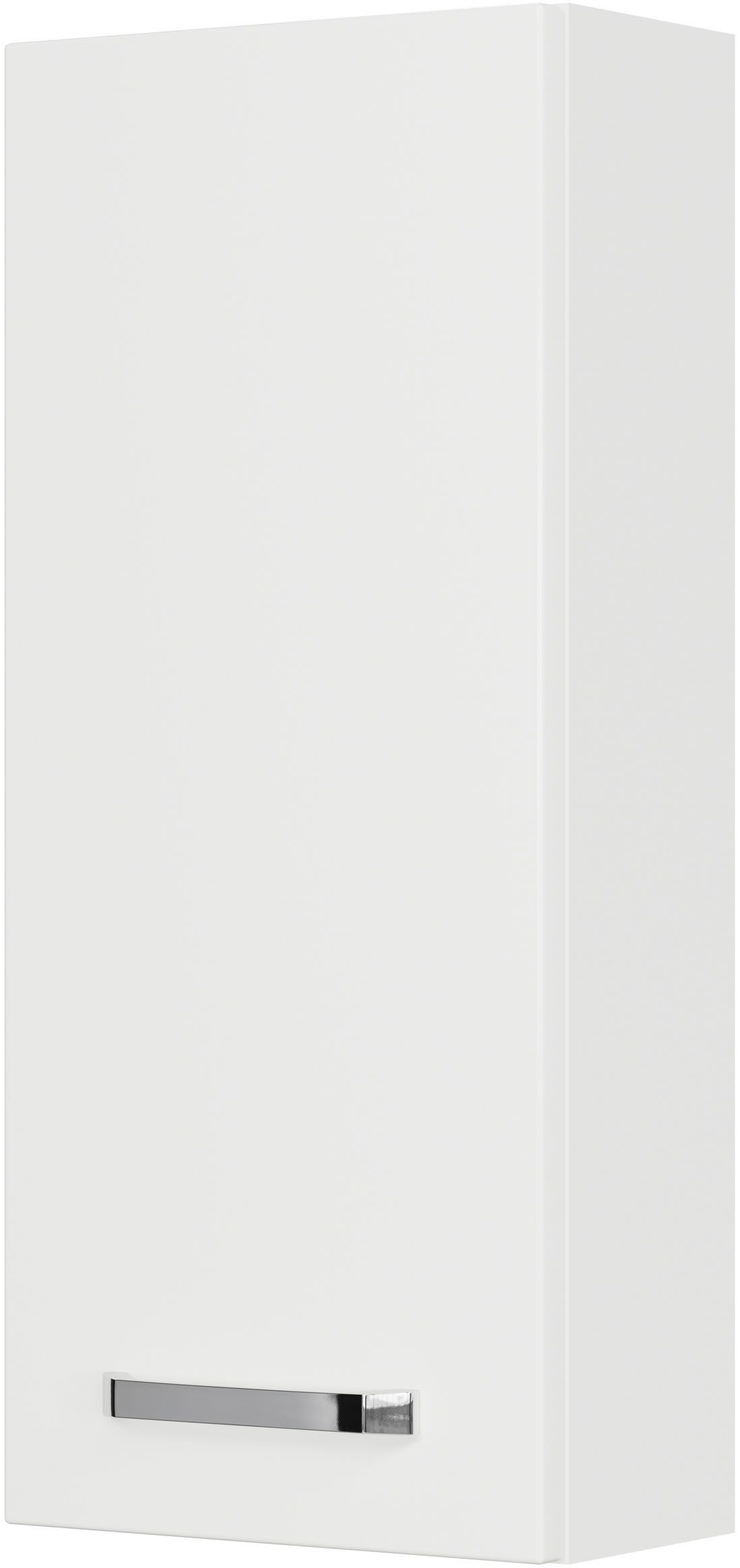Saphir Hangkast Serie 4010 wand-badkamerkast 30 cm breed met 1 deur, 2 glazen planken opbergkasten wit