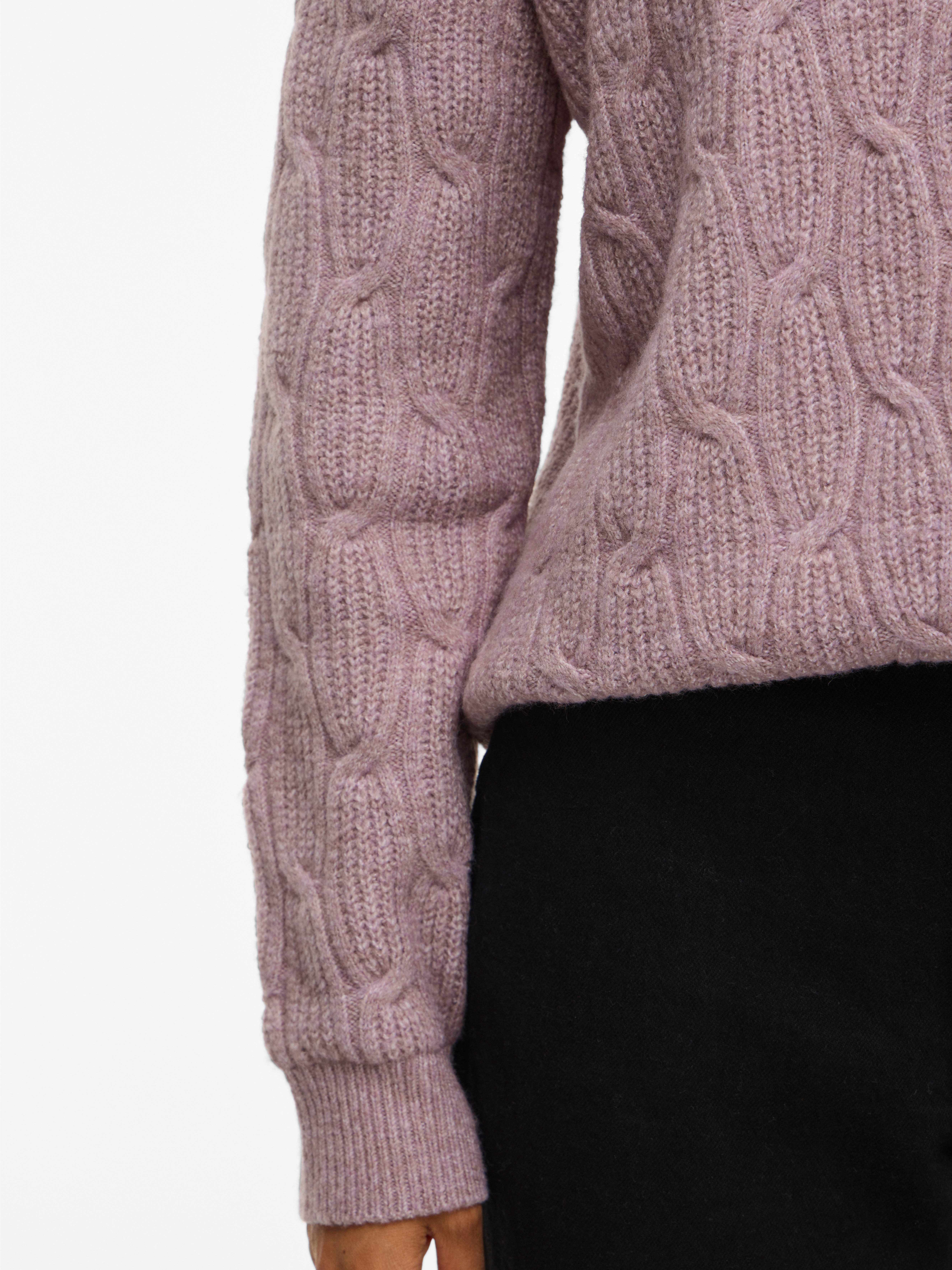 Vila Gebreide trui VILASSIA O-NECK L/S CABEL KNIT TOP -NOOS