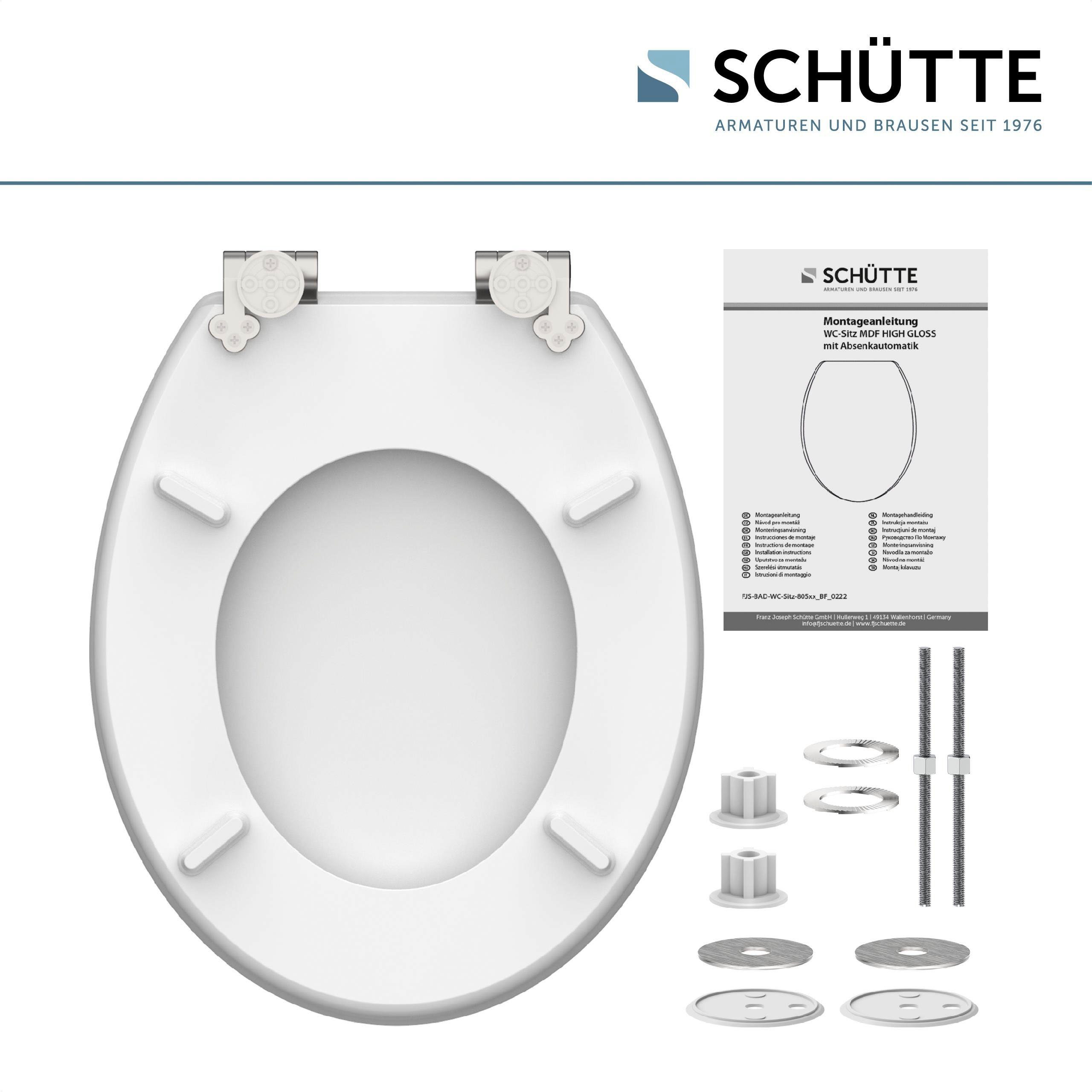 Schütte Toiletzitting Water Drop High gloss met houten mdf-kern, met softclosemechanisme