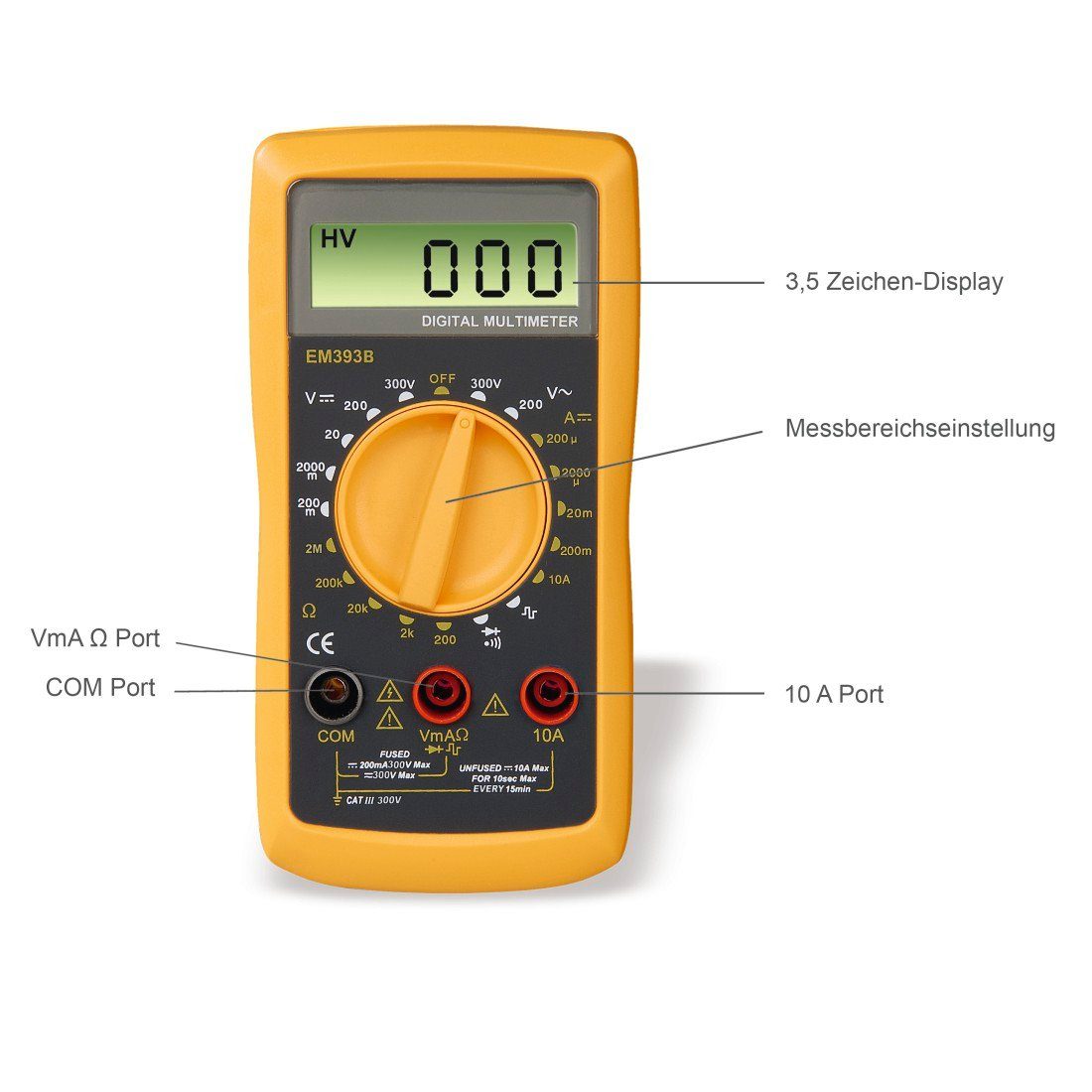 Hama Multimeter Digitale multimeter voor het meten van spanning, stroom en weerstand, 300V