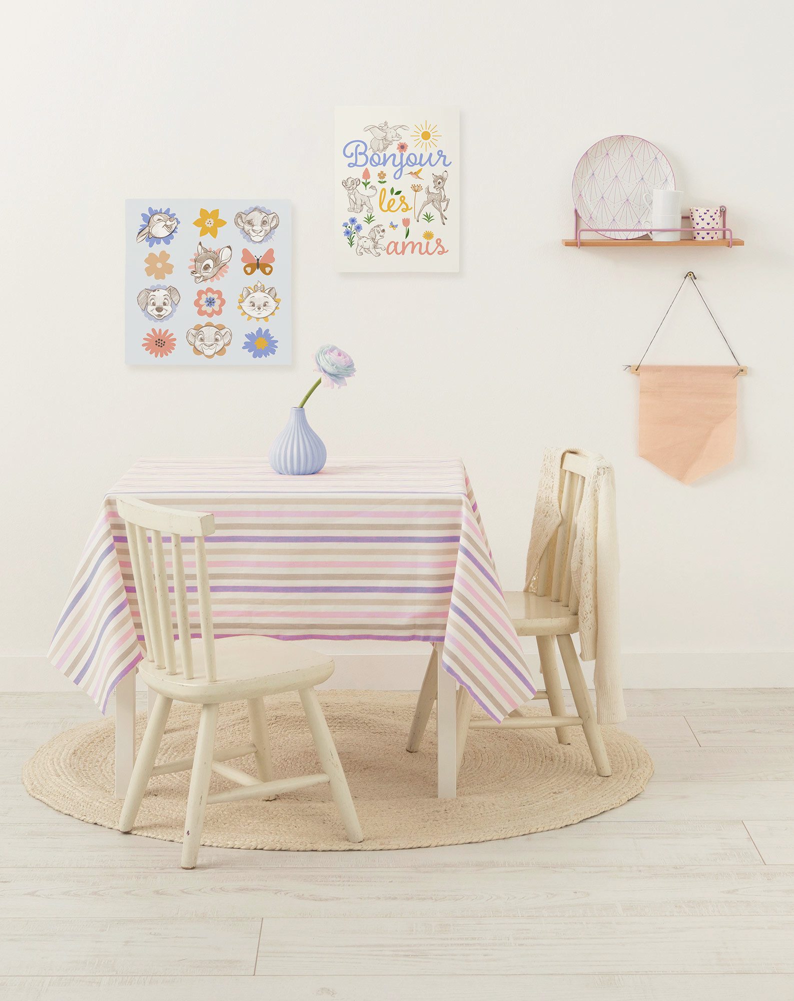 Komar Artprint op linnen Disney Classics Bonjour 300 x 280 cm (breedte x hoogte) - behang, vlies, woonkamer, slaapkamer (1 stuk)